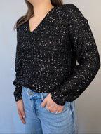 Maglia scollo v paliettes VEROMODA