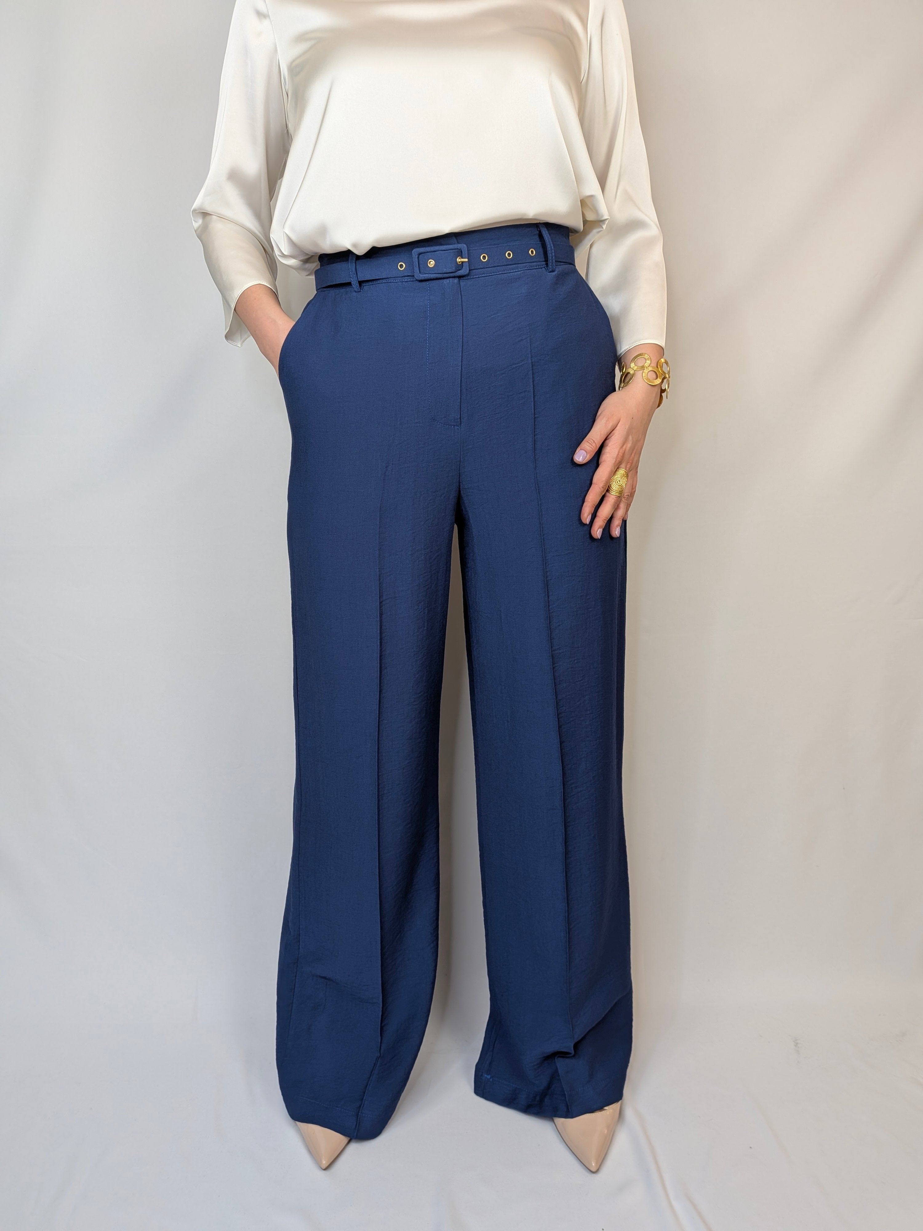 Pantalone wide leg cinturino RINASCIMENTO