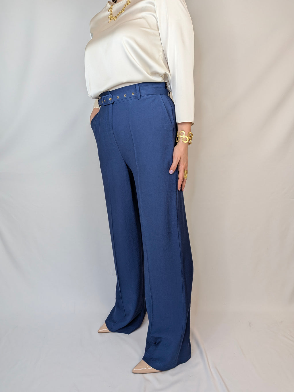 Pantalone wide leg cinturino RINASCIMENTO