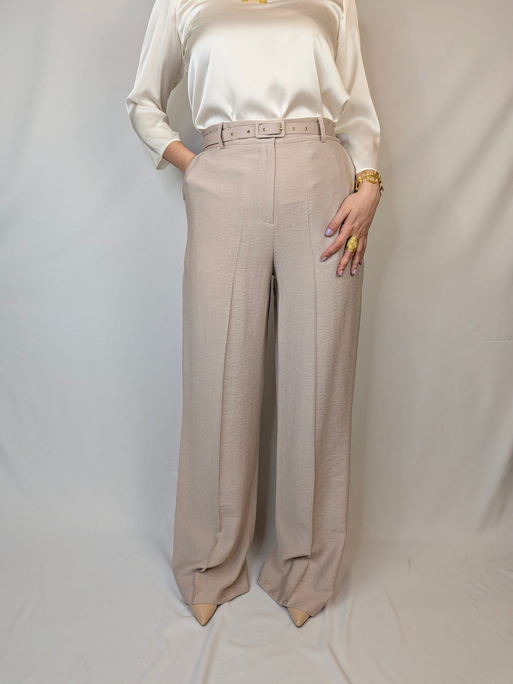 Pantalone wide leg cinturino RINASCIMENTO