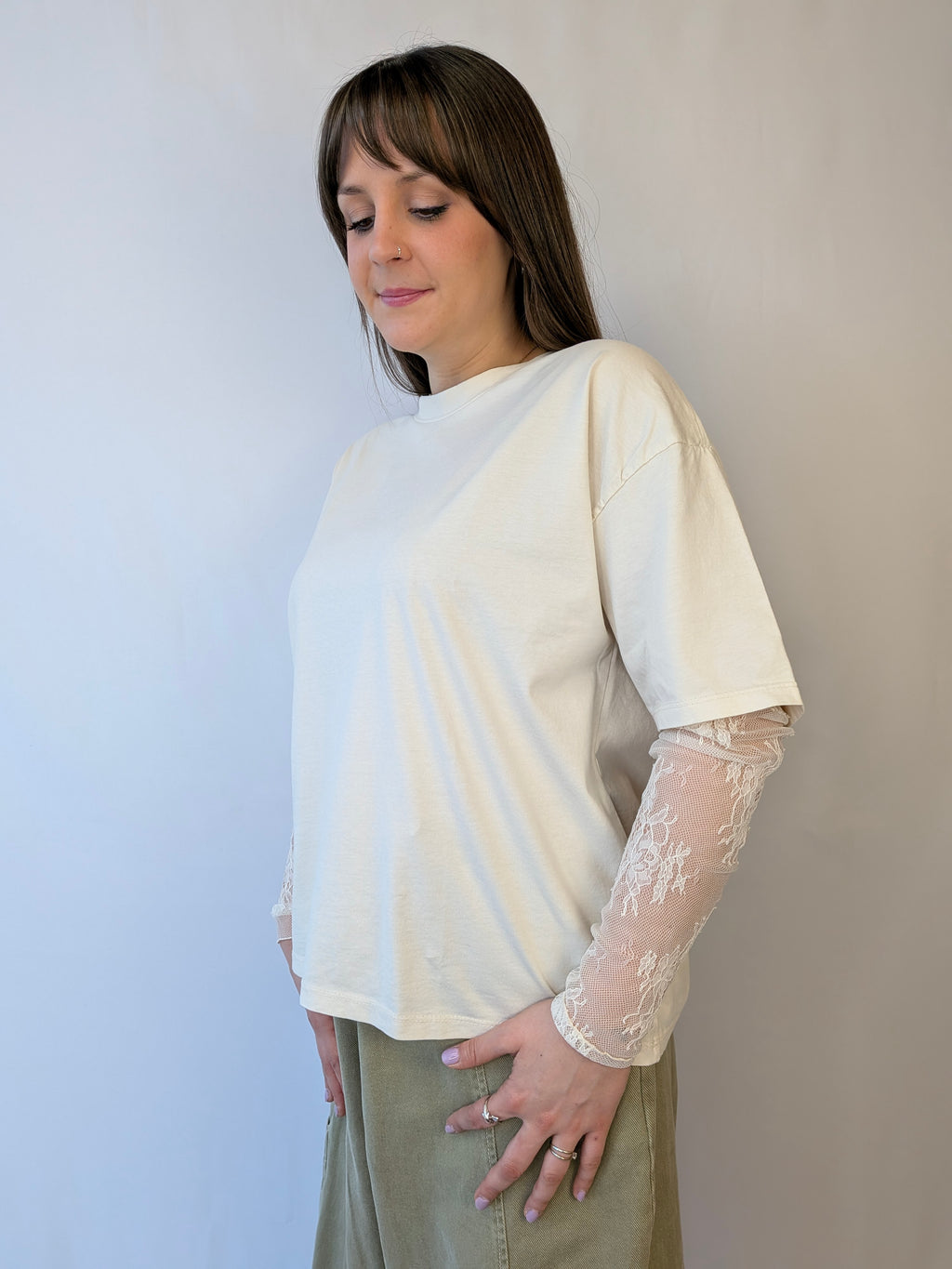 T-shirt manica pizzo SUSY MIX