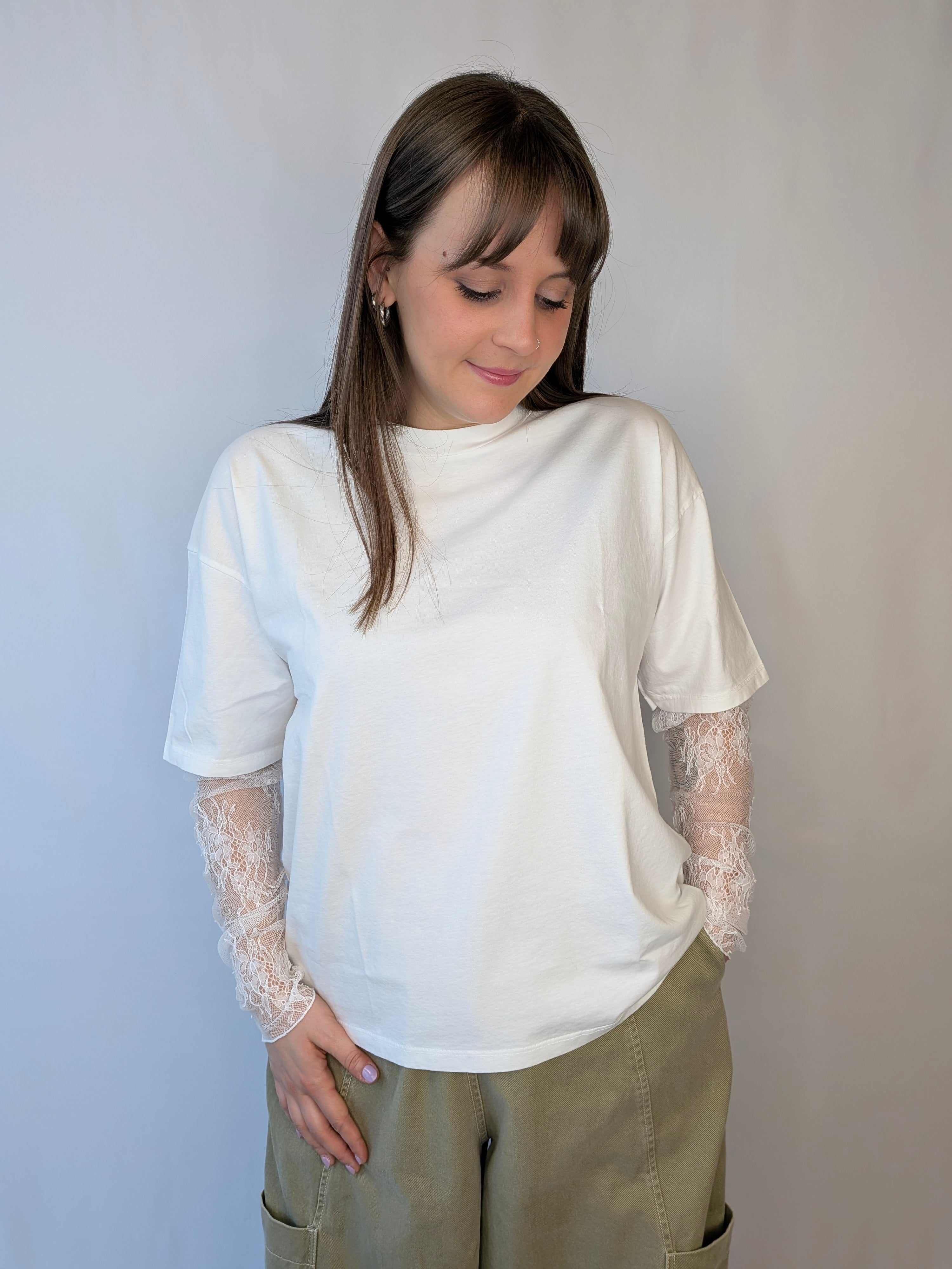 T-shirt manica pizzo SUSY MIX