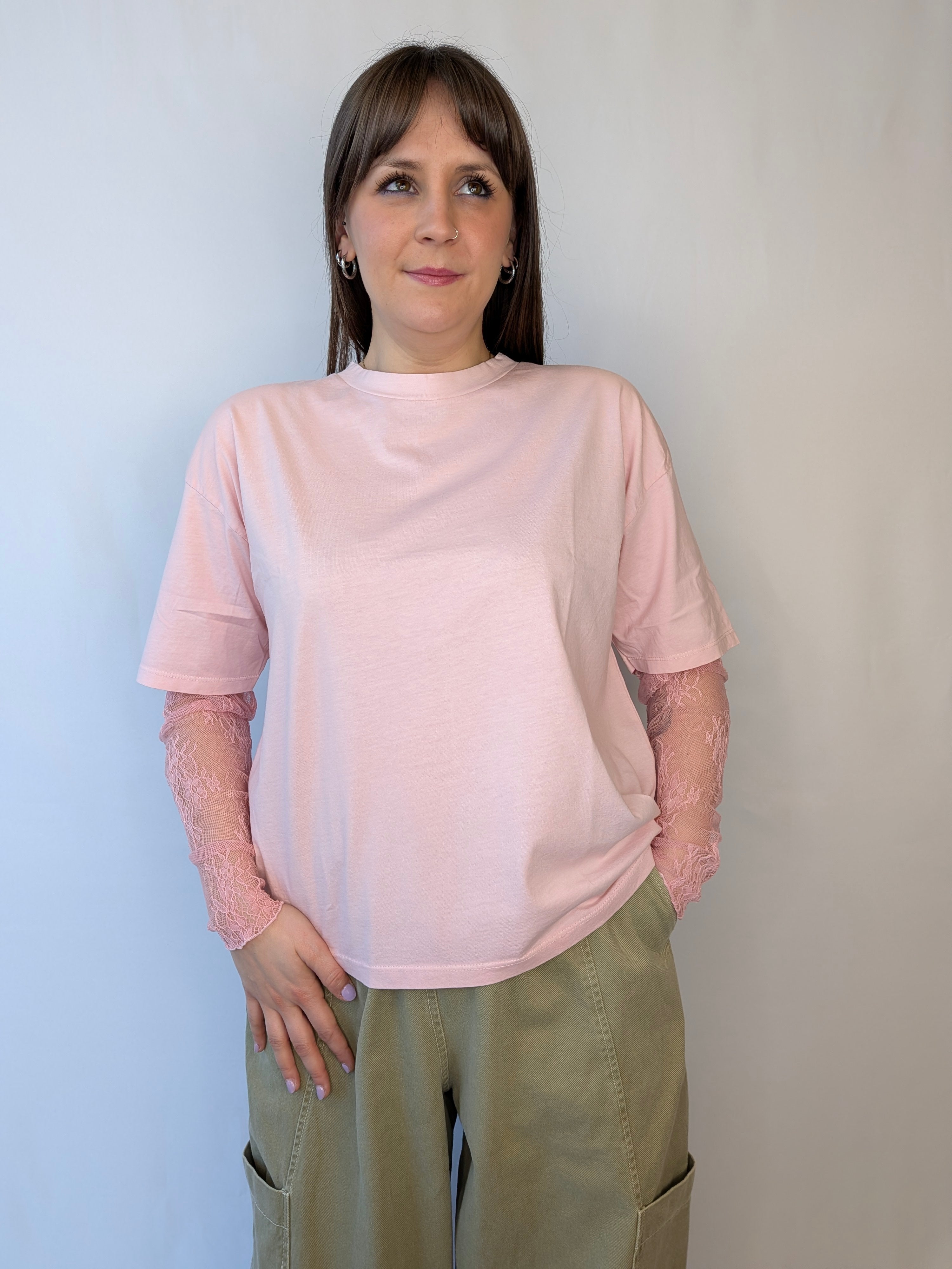 T-shirt manica pizzo SUSY MIX