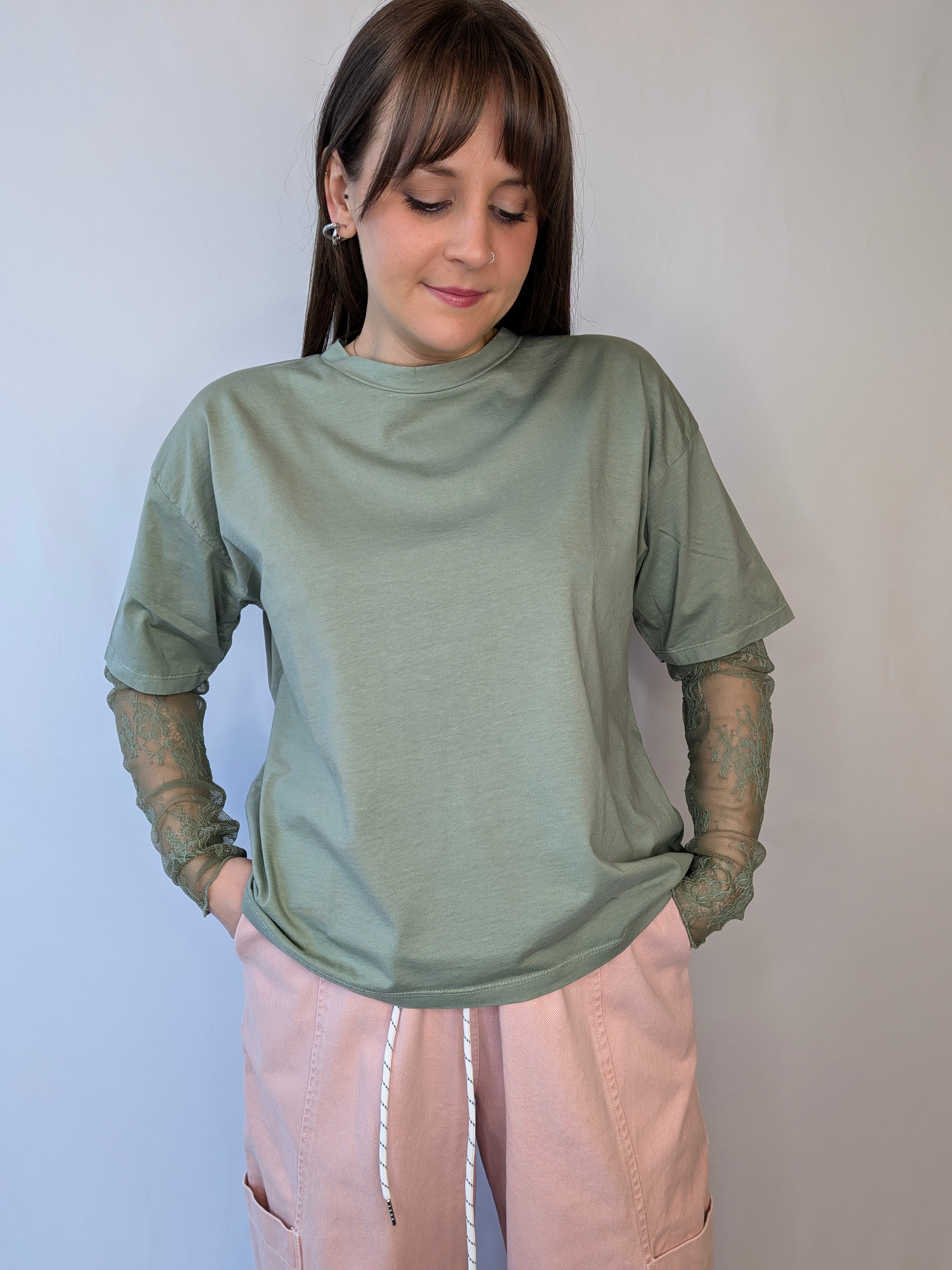 T-shirt manica pizzo SUSY MIX