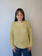 Maglia scollo a v lurex