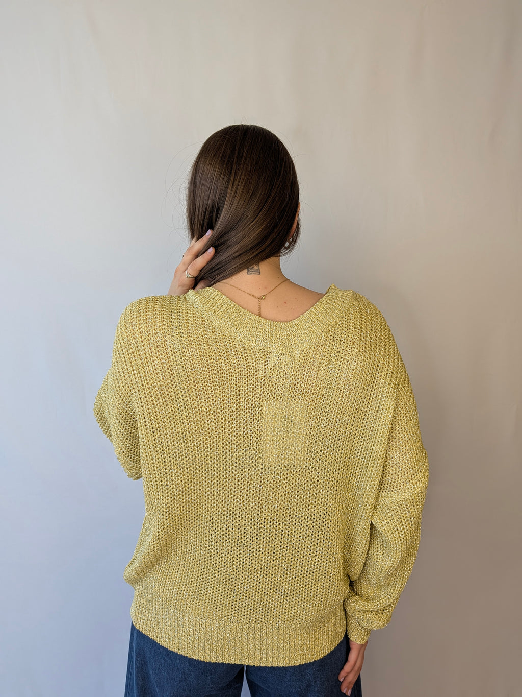 Maglia scollo a v lurex