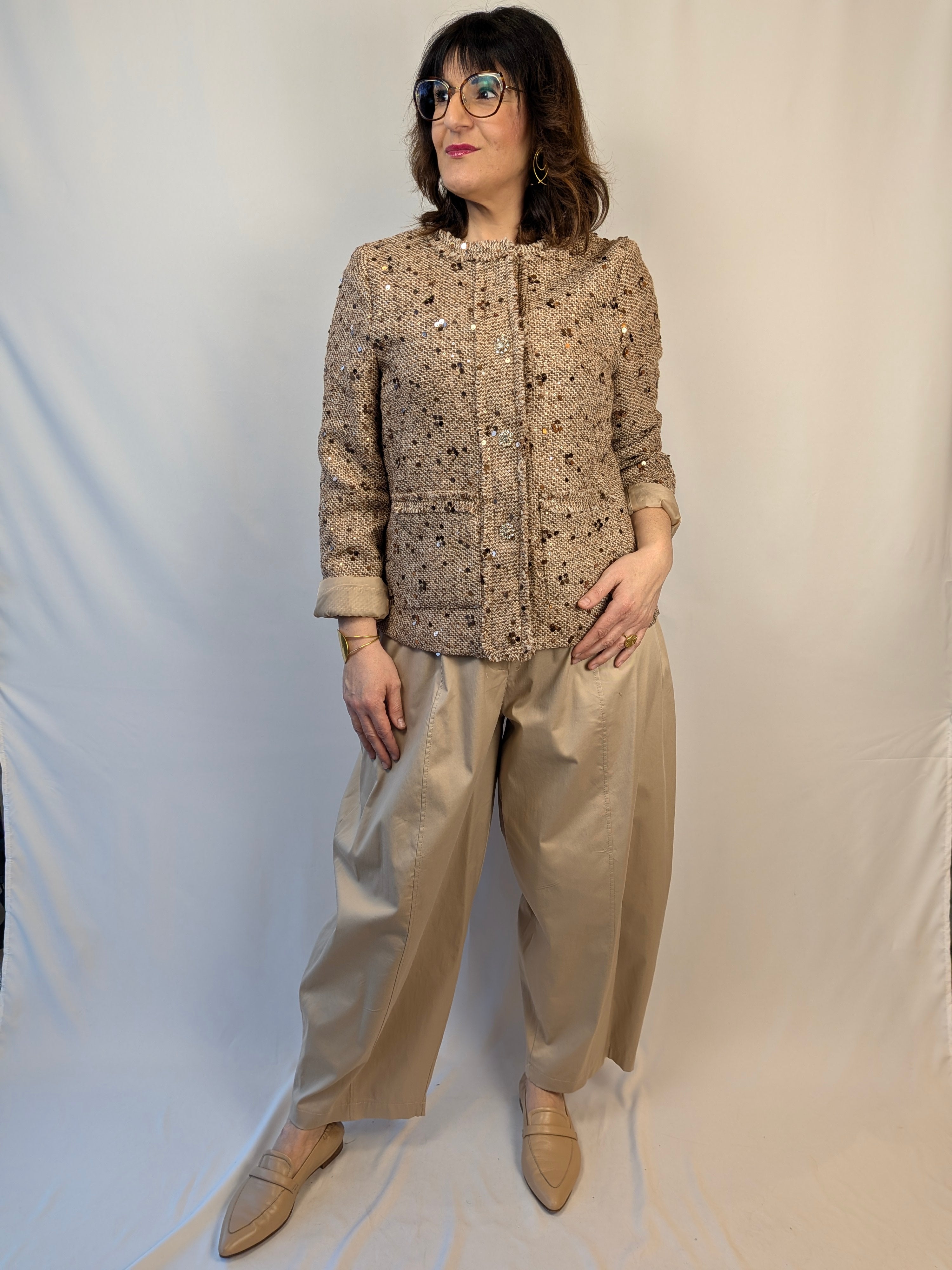 Giacca paliettes bottoni gioiello SUSY STAR CURVY