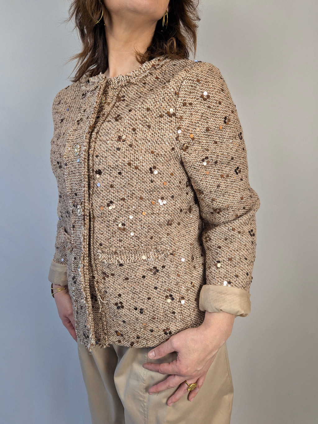 Giacca paliettes bottoni gioiello SUSY STAR CURVY