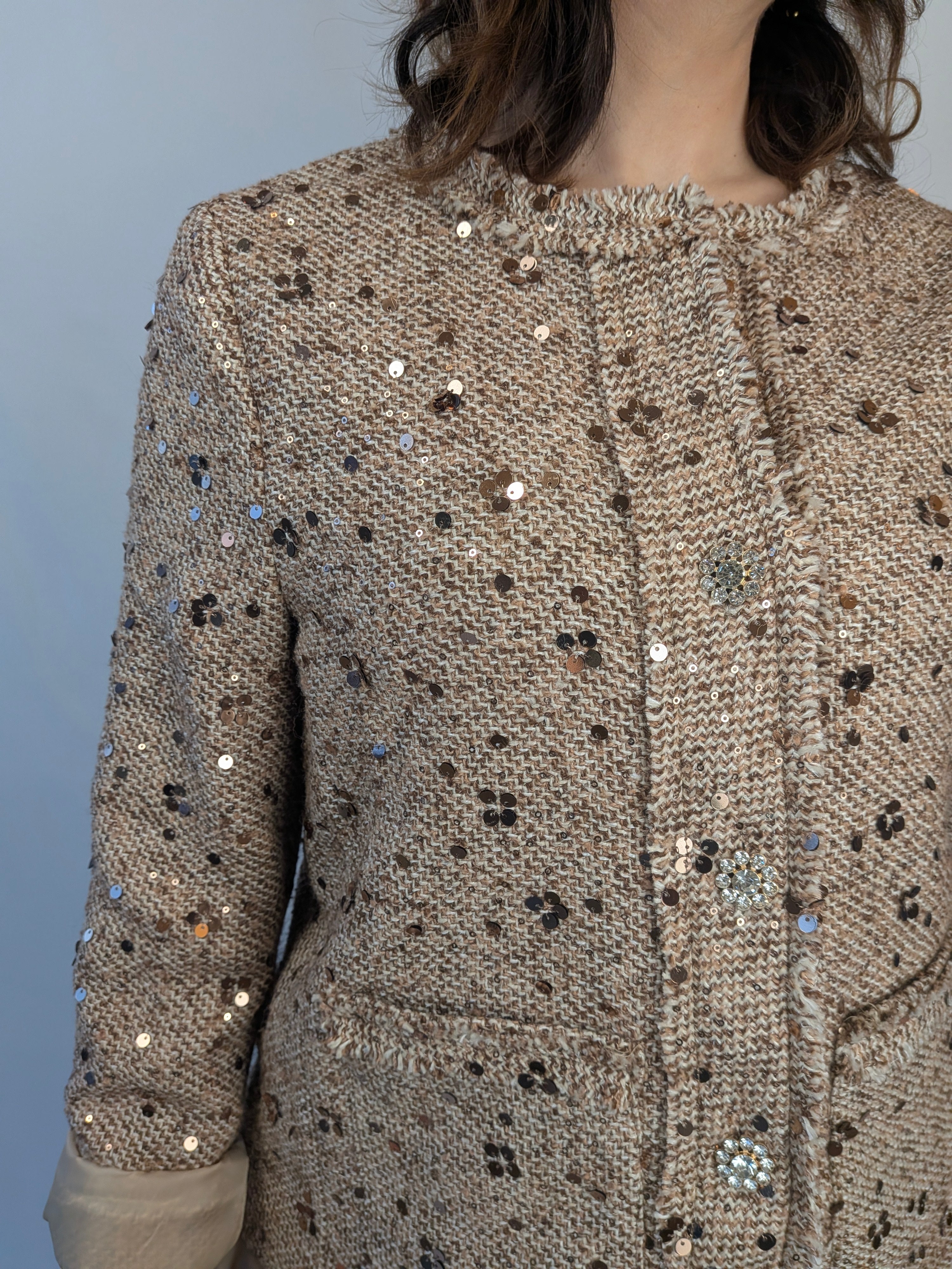 Giacca paliettes bottoni gioiello SUSY STAR CURVY