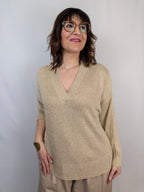 Maglia lurex scollo v SUSY STAR CURVY