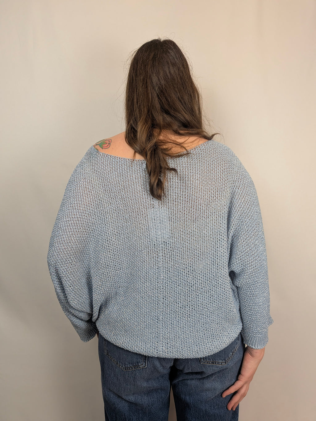 Maglia lurex scollo v rete SUSY STAR CURVY