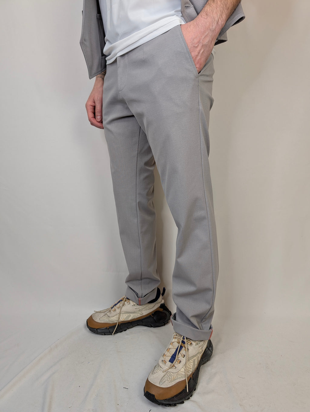 Pantalone bi-stretch rigato ANDY DON B