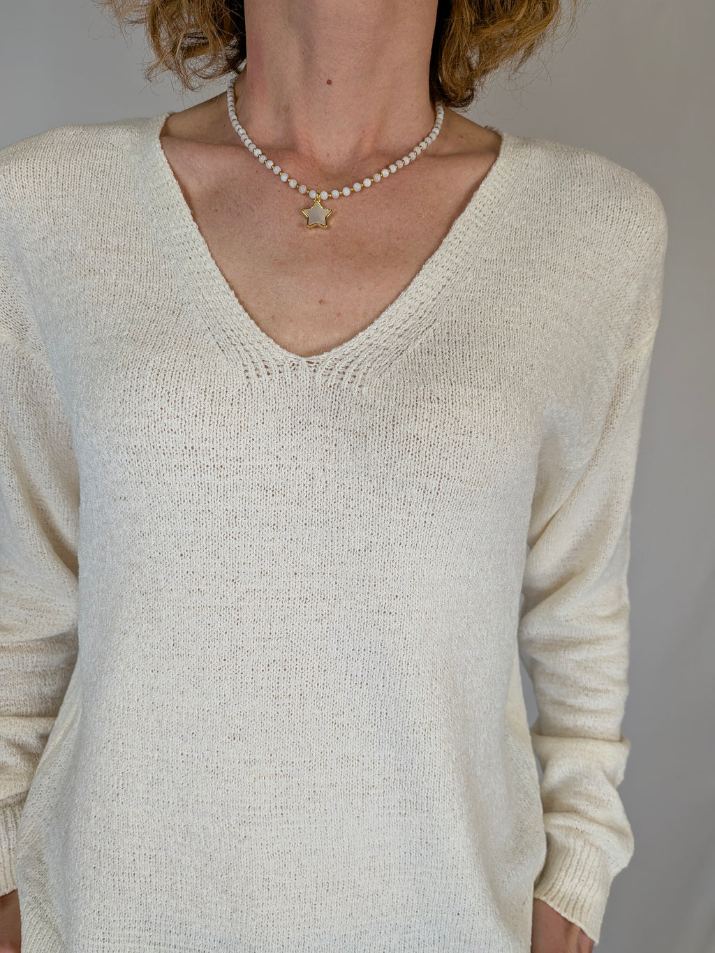 Maglia scollo v punto spugna VEROMODA