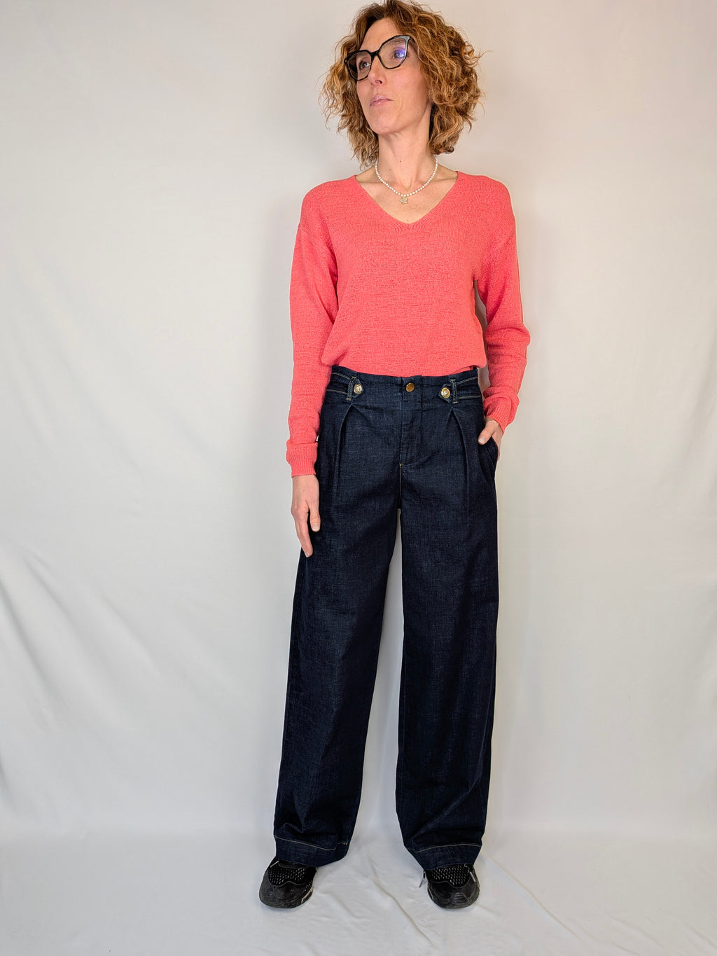 Jeans sailor pinces palazzo CHIARA D'ALBA