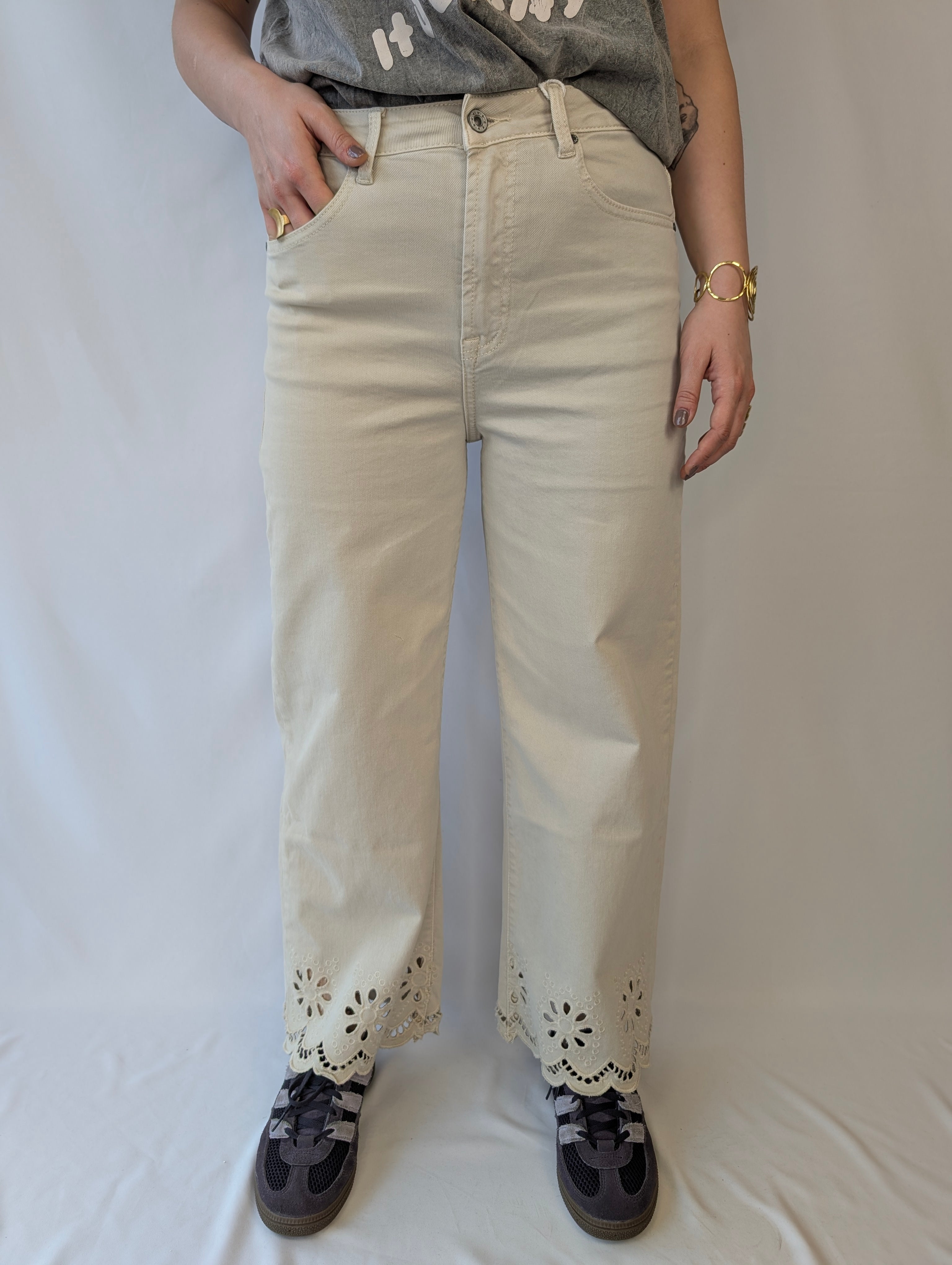 Jeans orlo ricamato DA GIORGIA