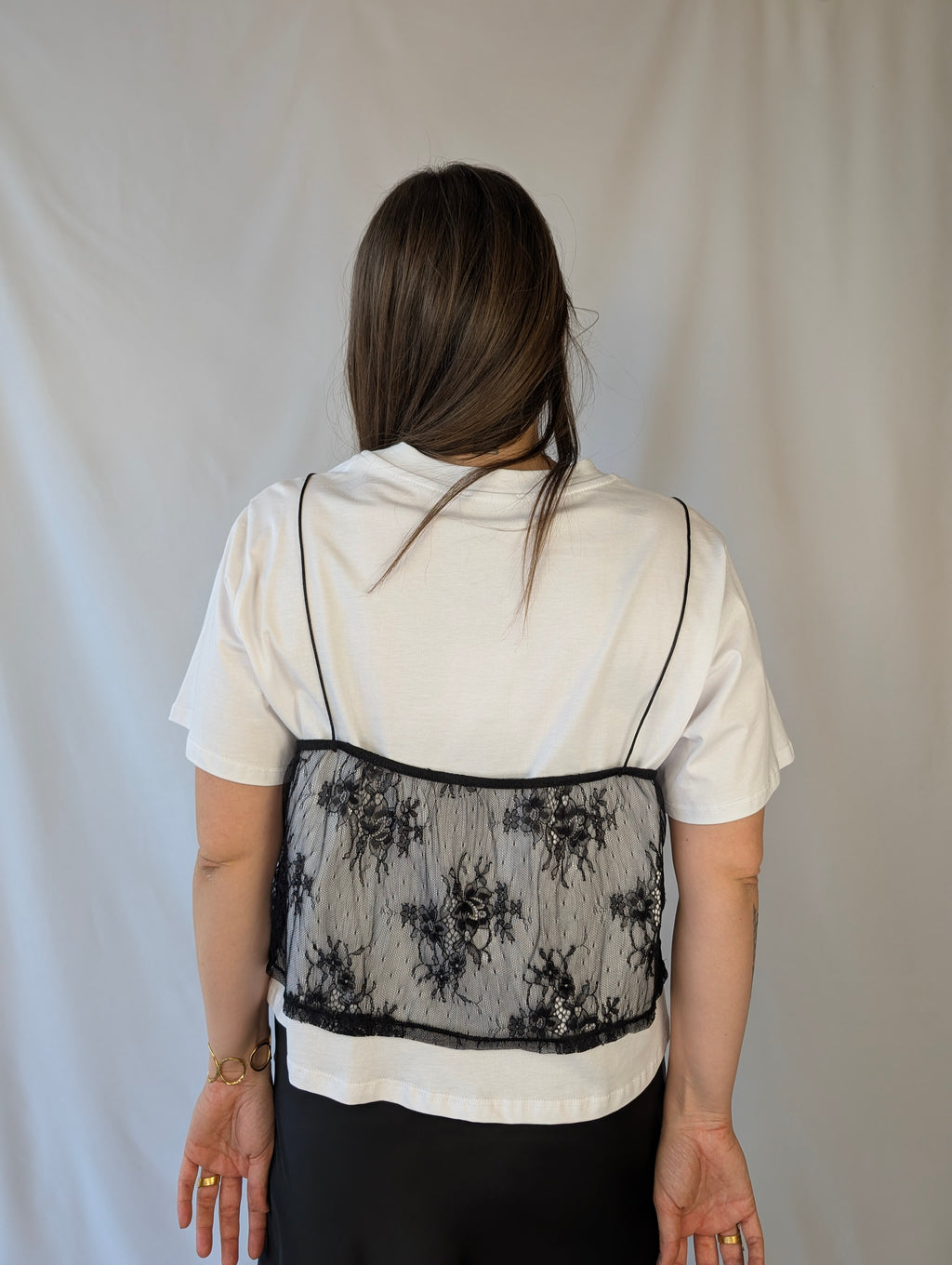 T-shirt canotta pizzo TWO-WAY