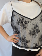 T-shirt canotta pizzo TWO-WAY