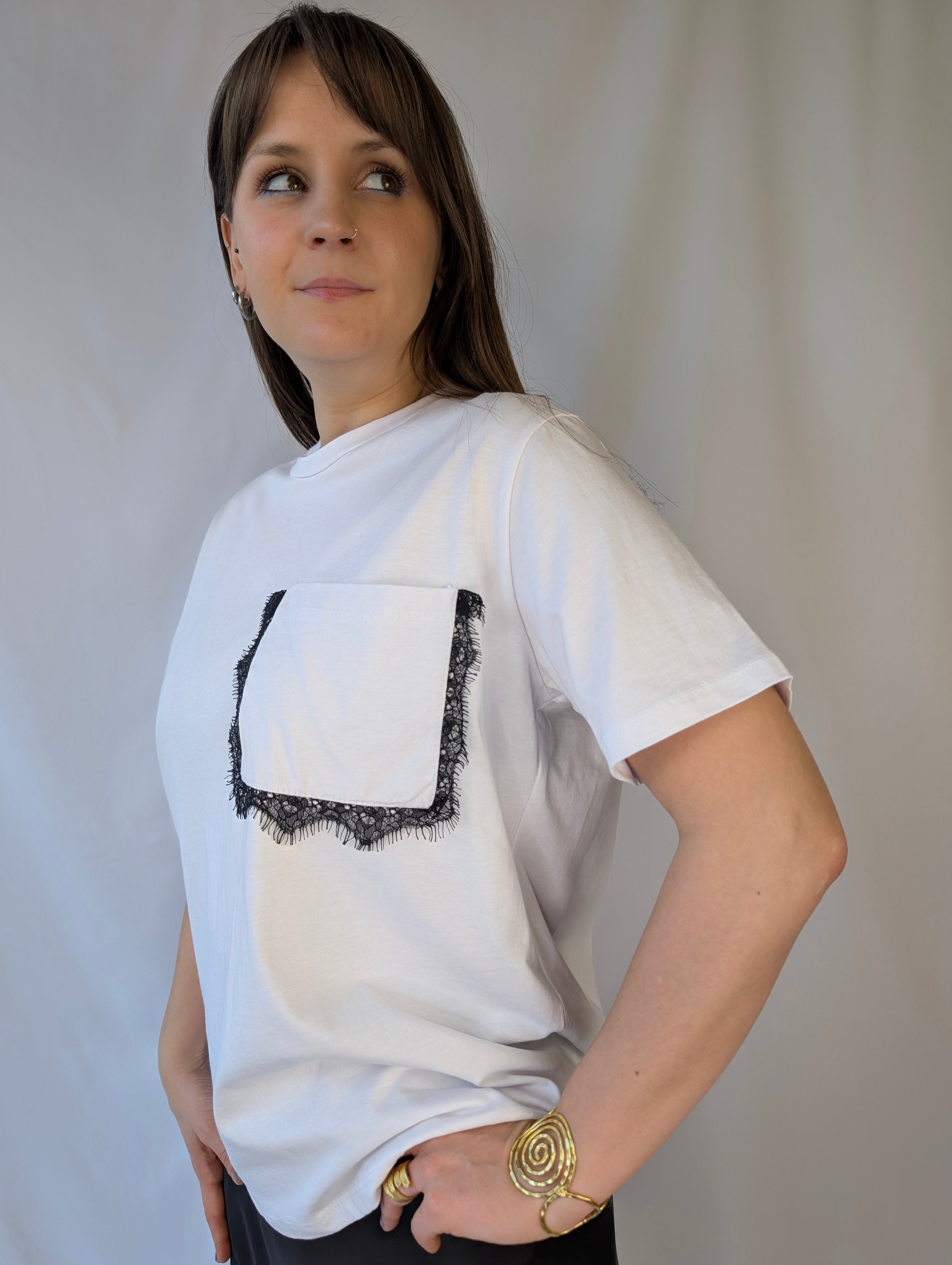 T-shirt tasca pizzo TWO WAY