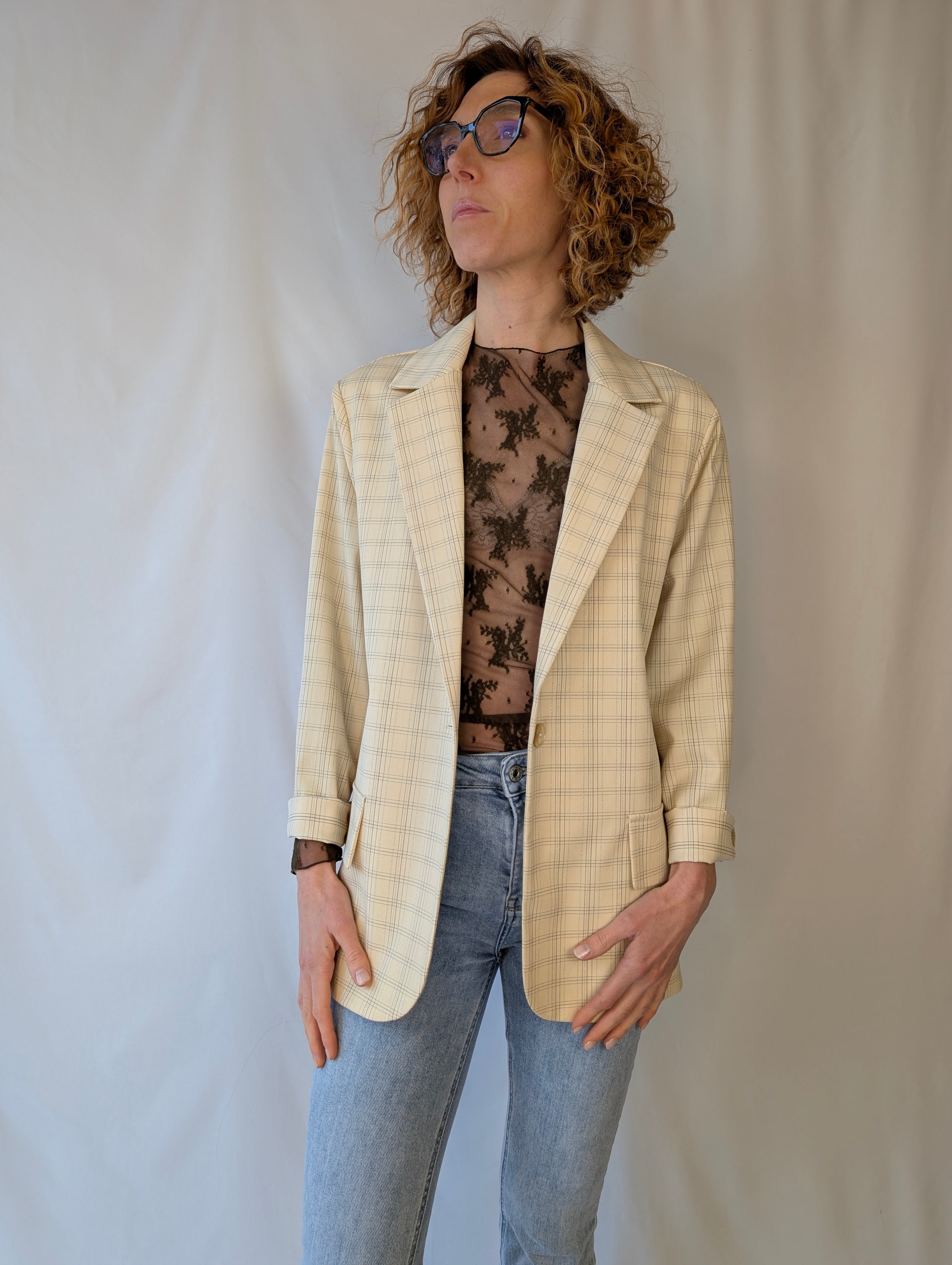 Giacca check lurex TWO WAY