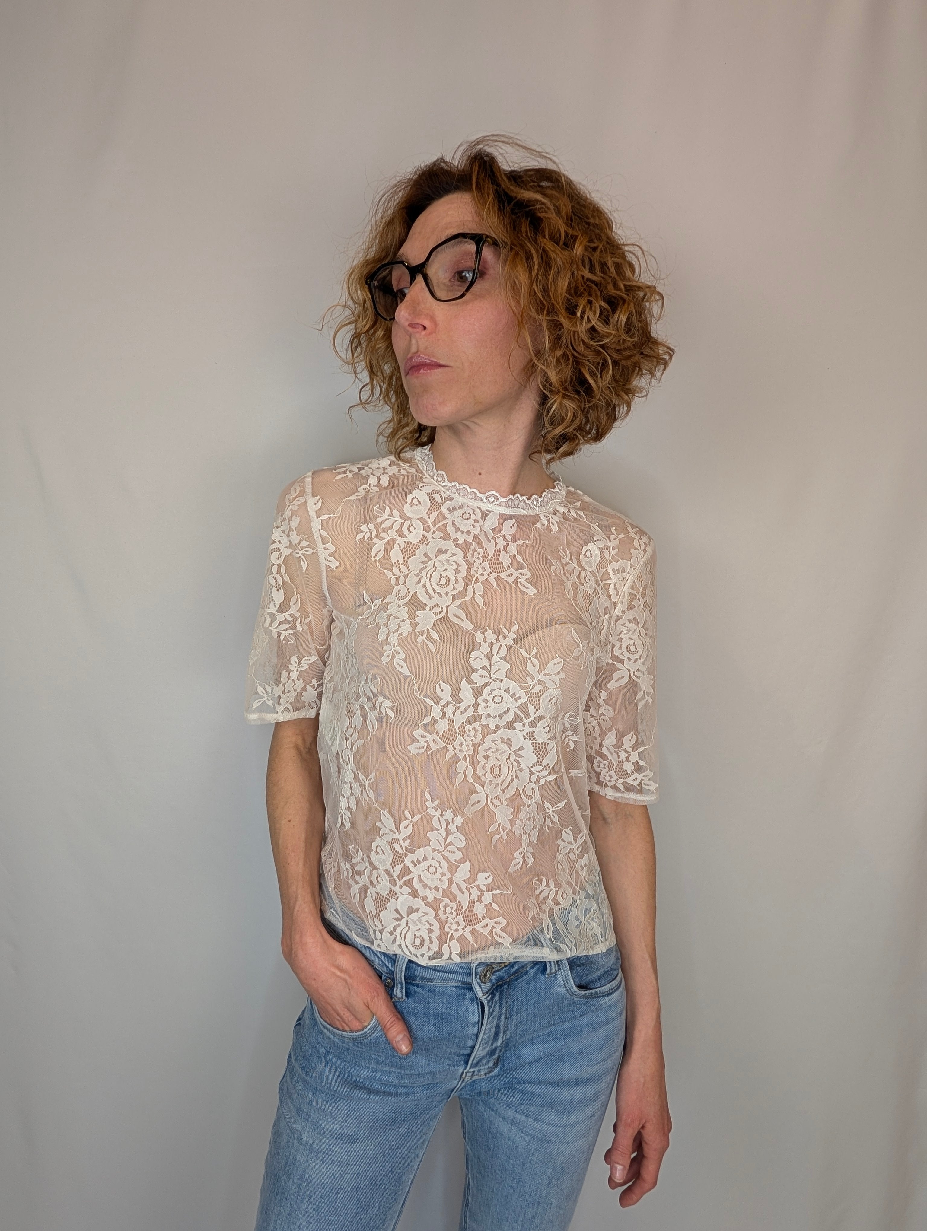 Casacca pizzo bottoncini SUSY MIX