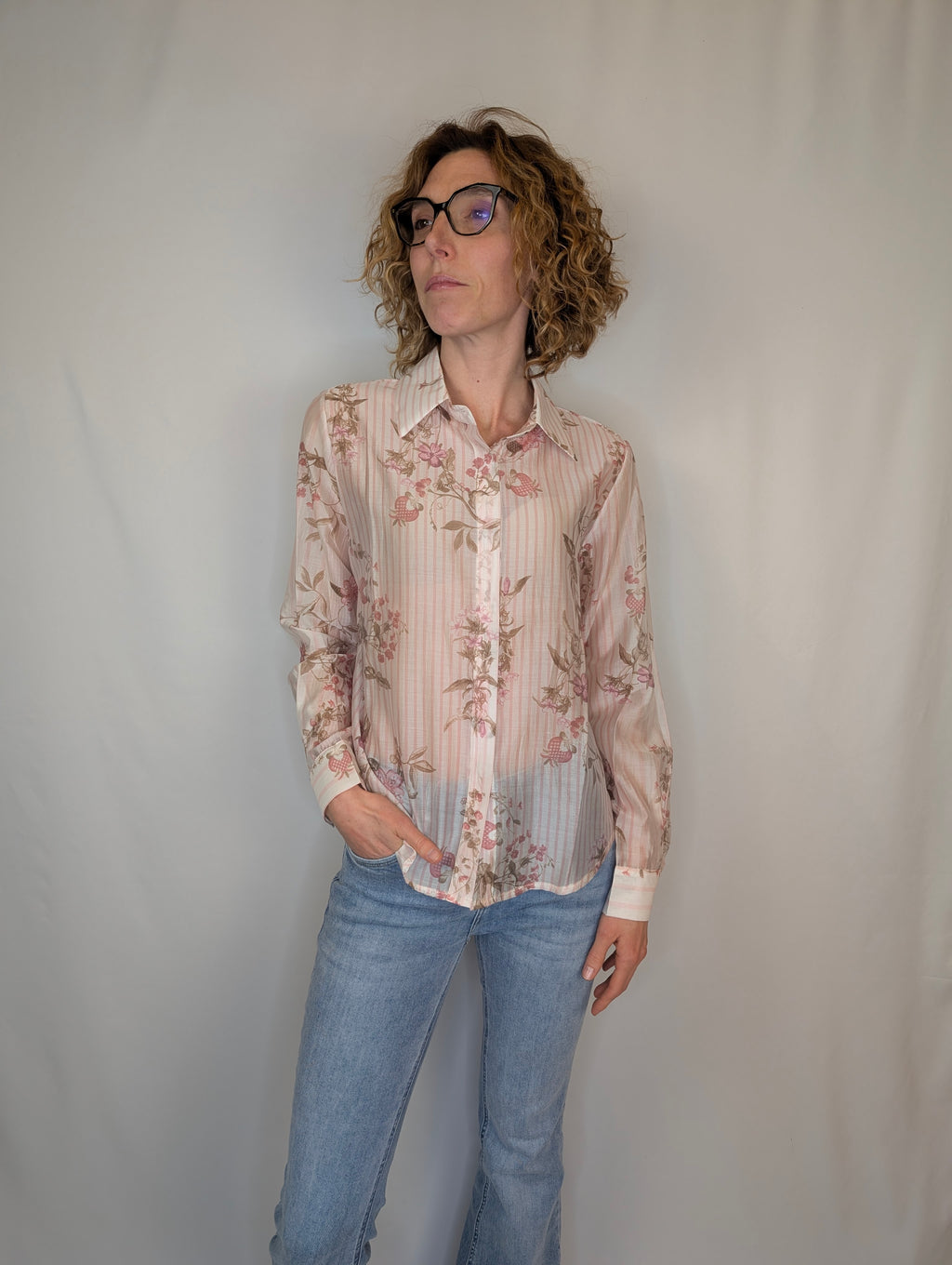 Camicia righe e fiori  SUSY MIX