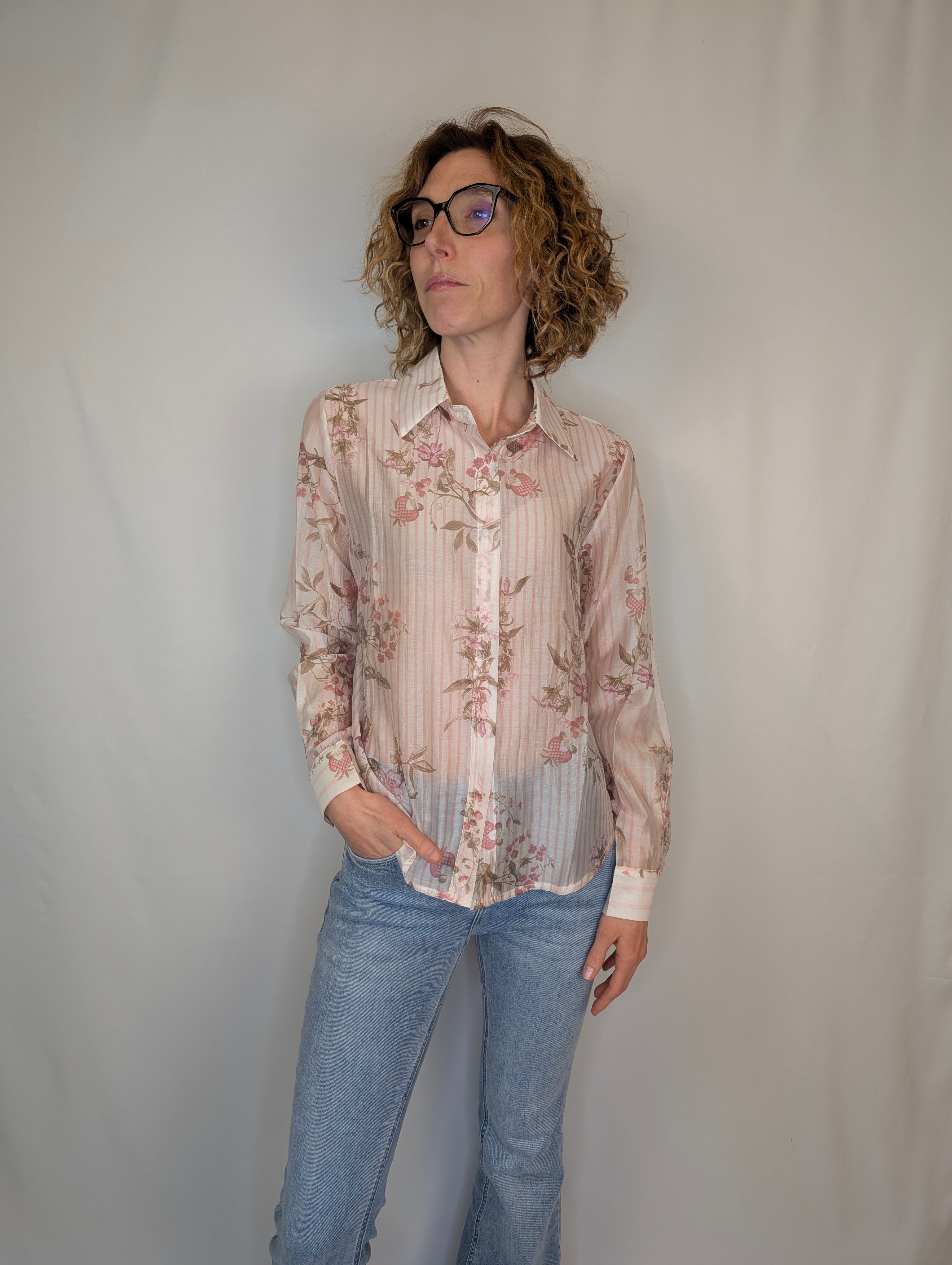 Camicia righe e fiori  SUSY MIX
