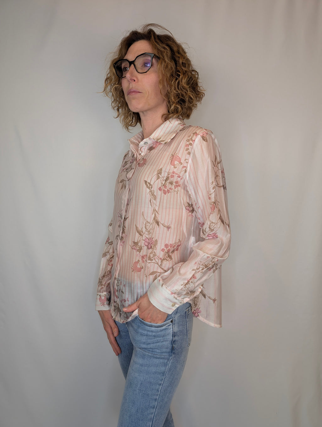 Camicia righe e fiori  SUSY MIX