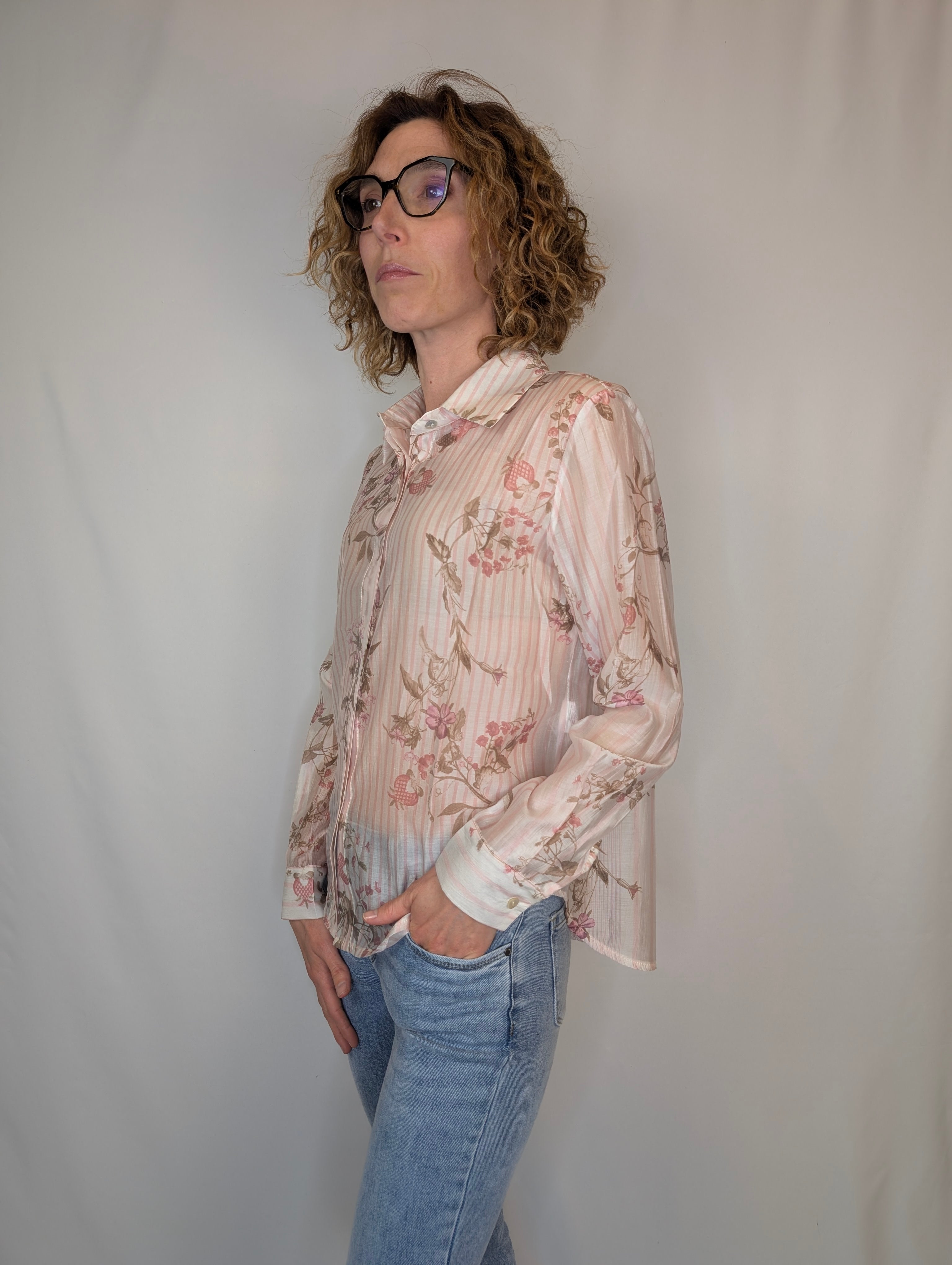 Camicia righe e fiori  SUSY MIX