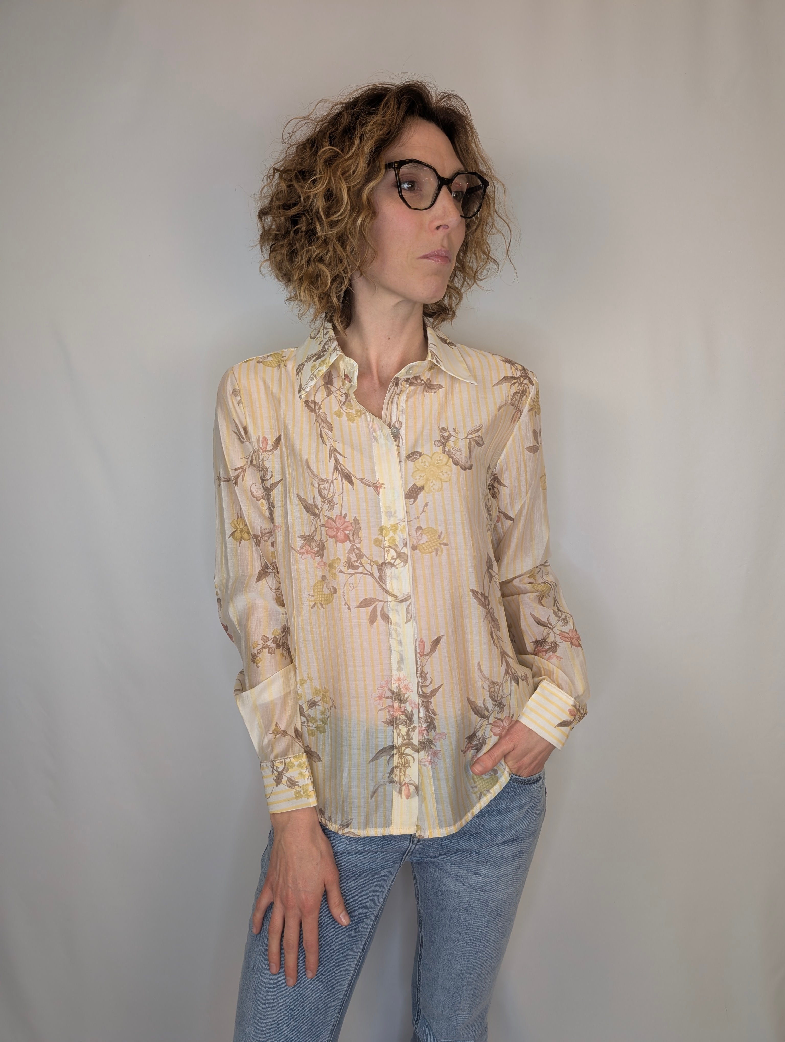 Camicia righe e fiori  SUSY MIX