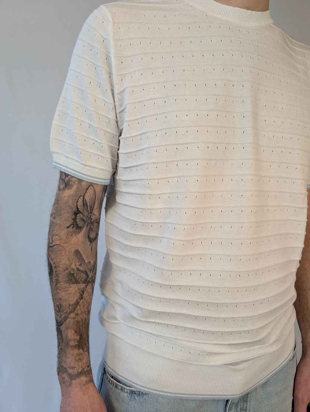 T-shirt filo righe CRANBERRY