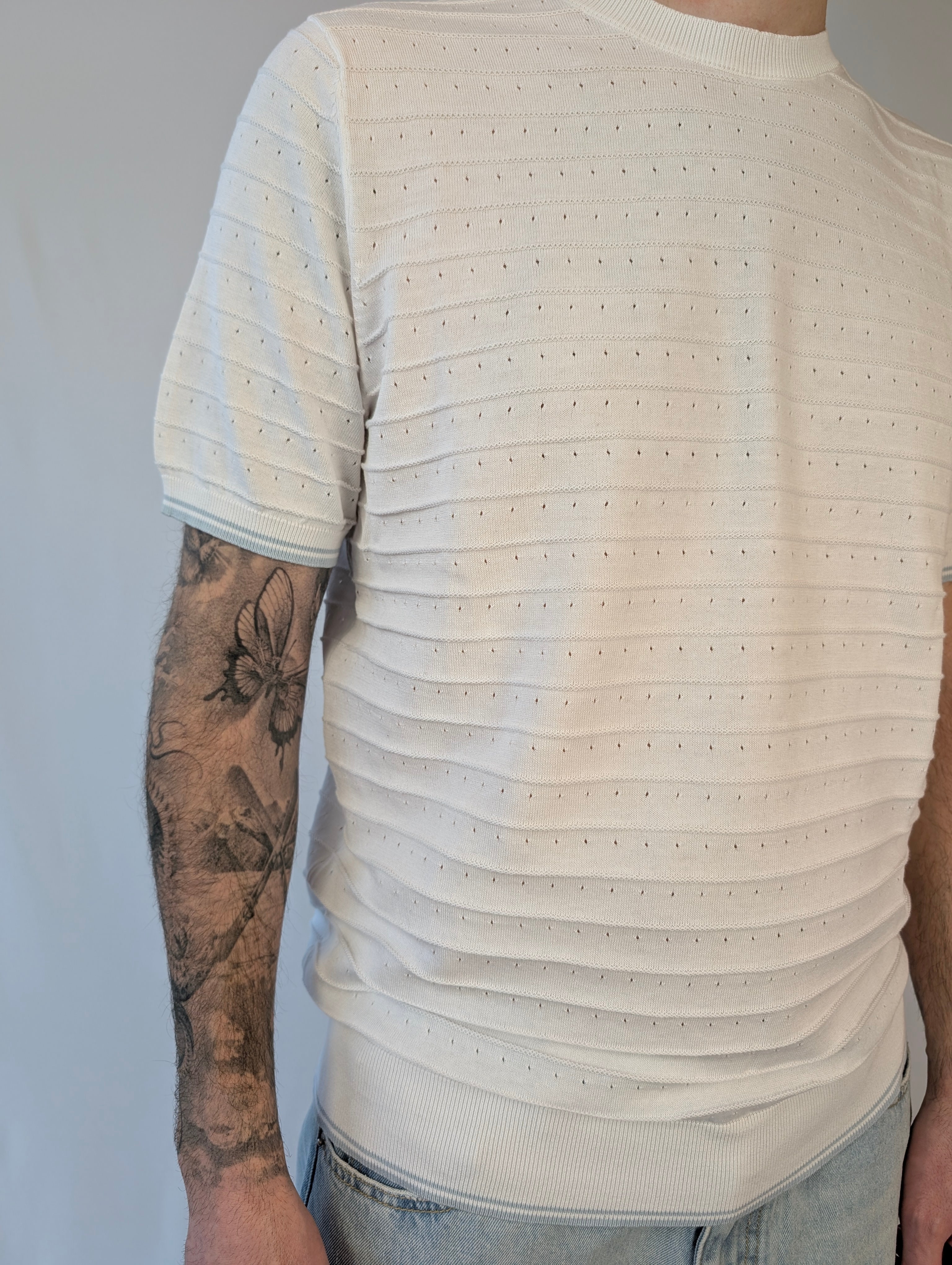 T-shirt filo righe CRANBERRY