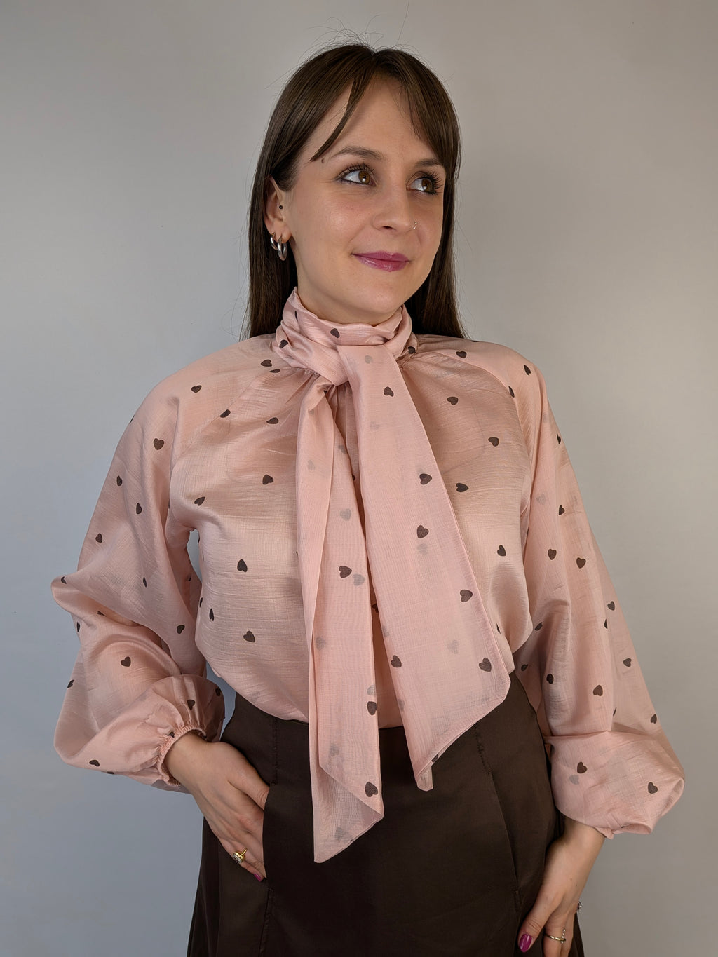 Blusa fiocco e cuori MYASTREET