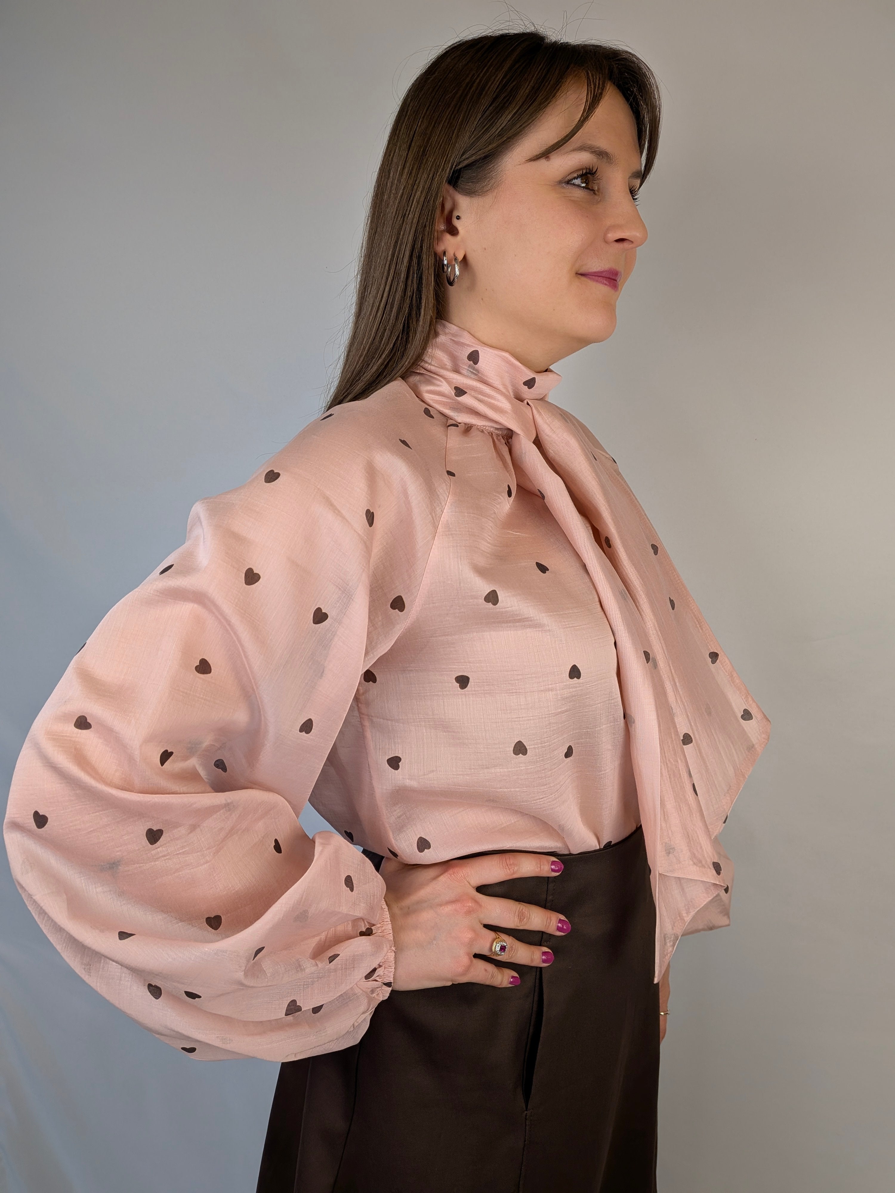 Blusa fiocco e cuori MYASTREET