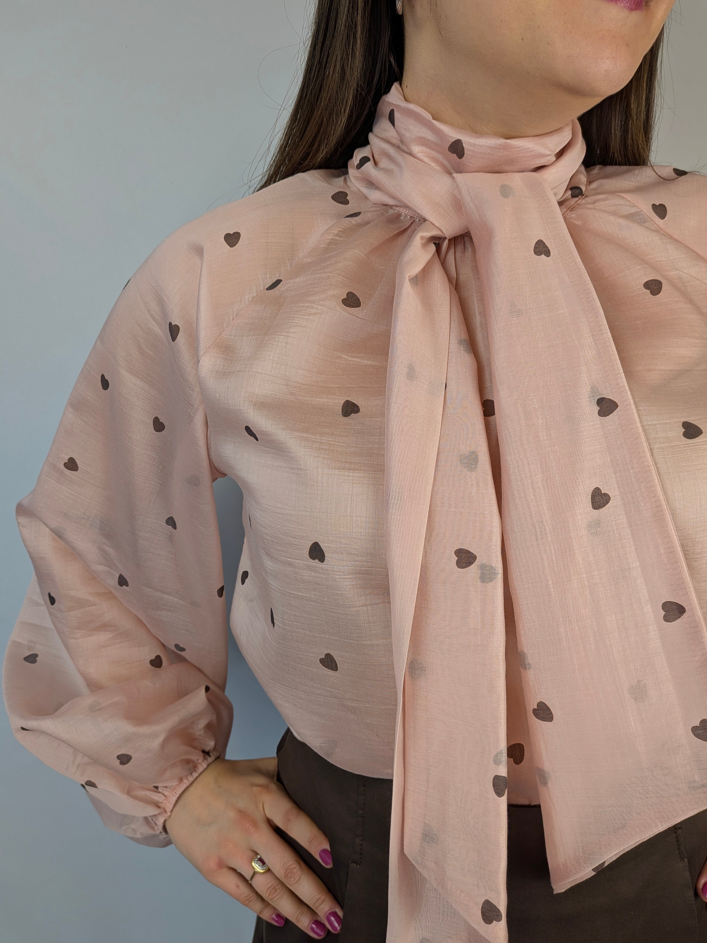 Blusa fiocco e cuori MYASTREET