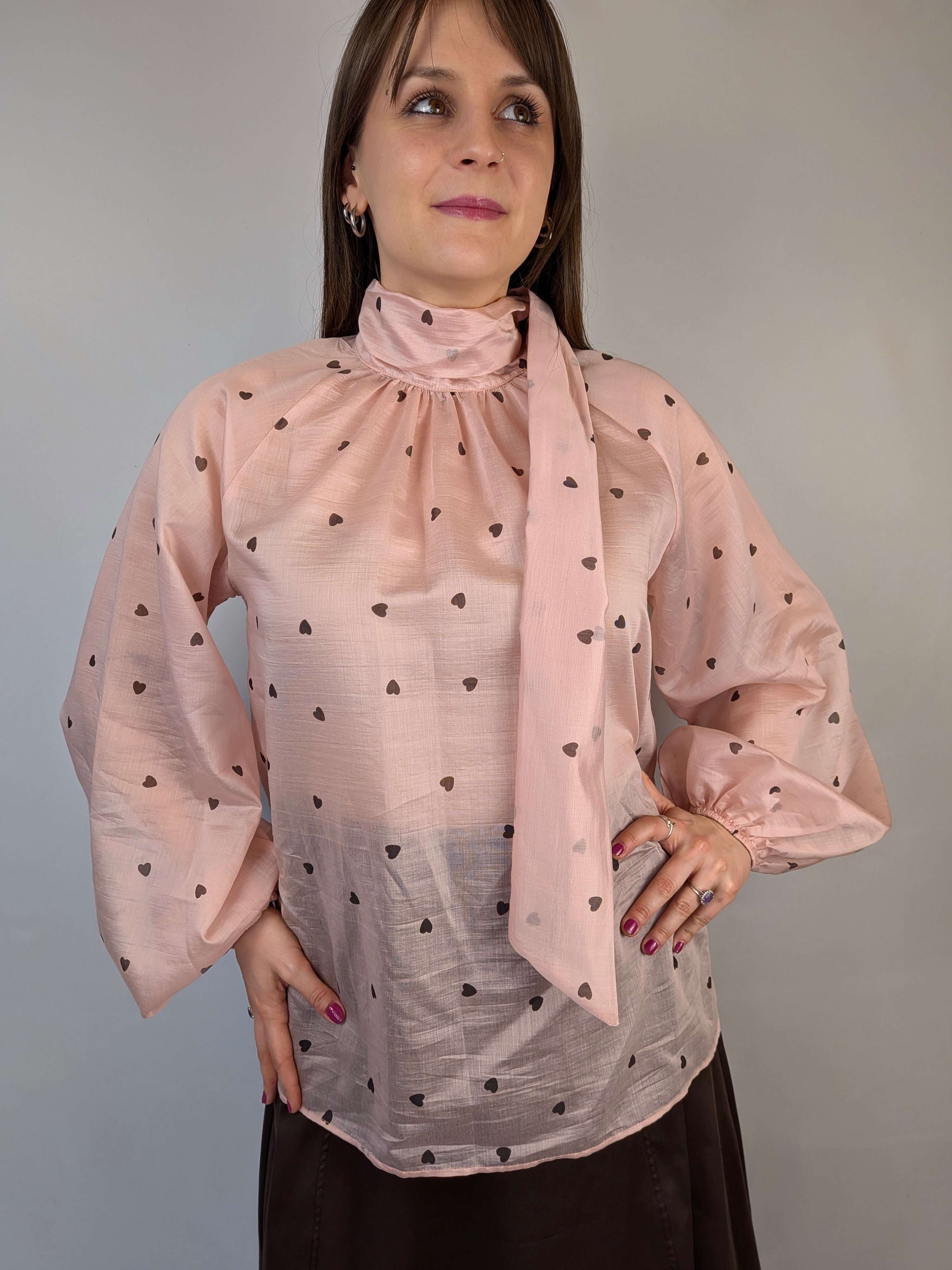 Blusa fiocco e cuori MYASTREET