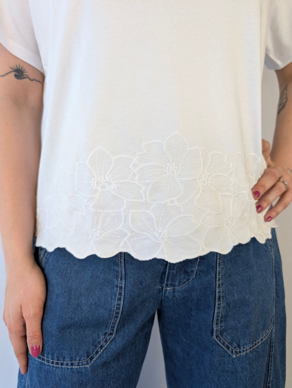T-shirt ricamo fiori VEROMODA