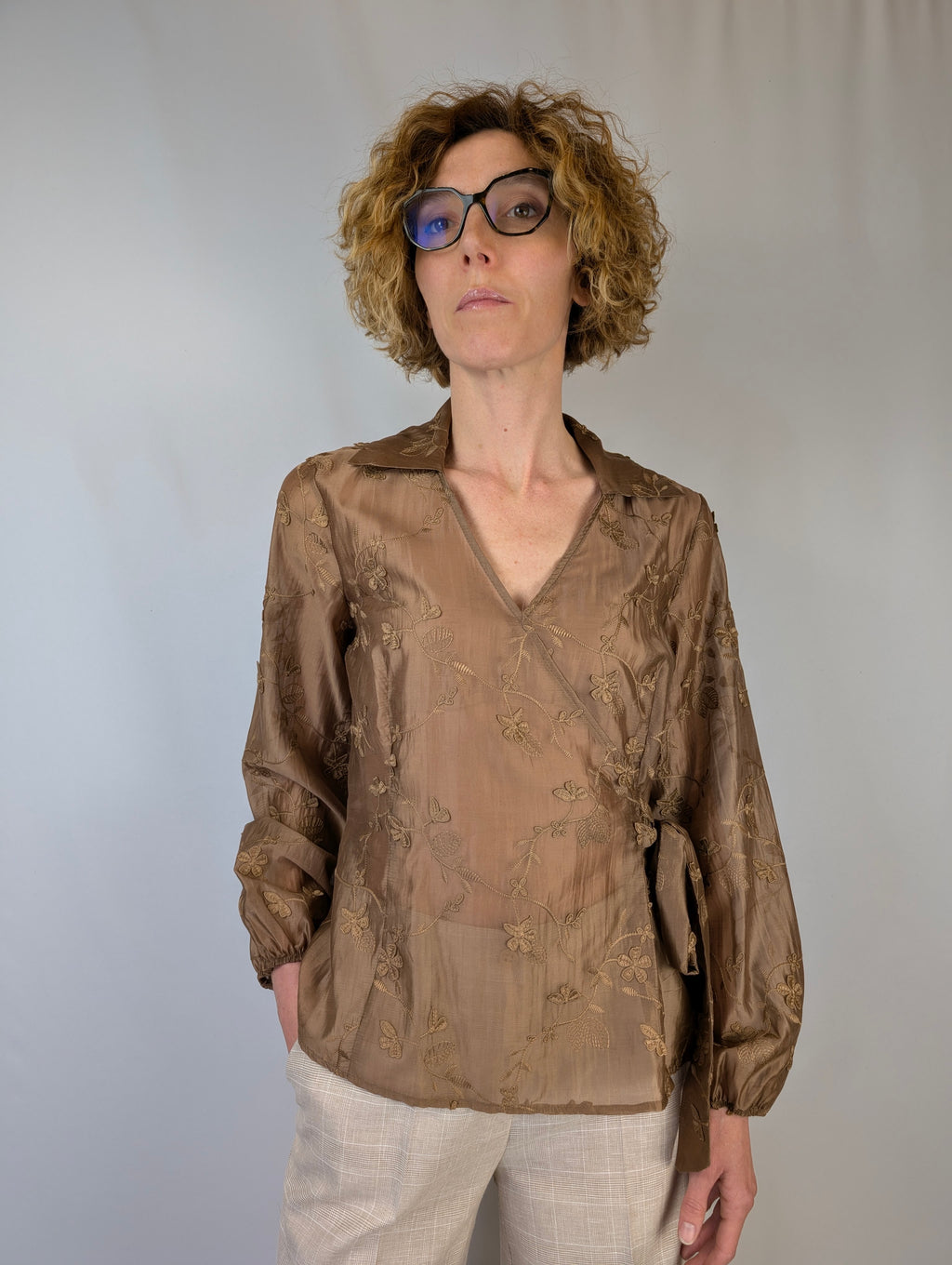 Camicia incrocio macramè EVE