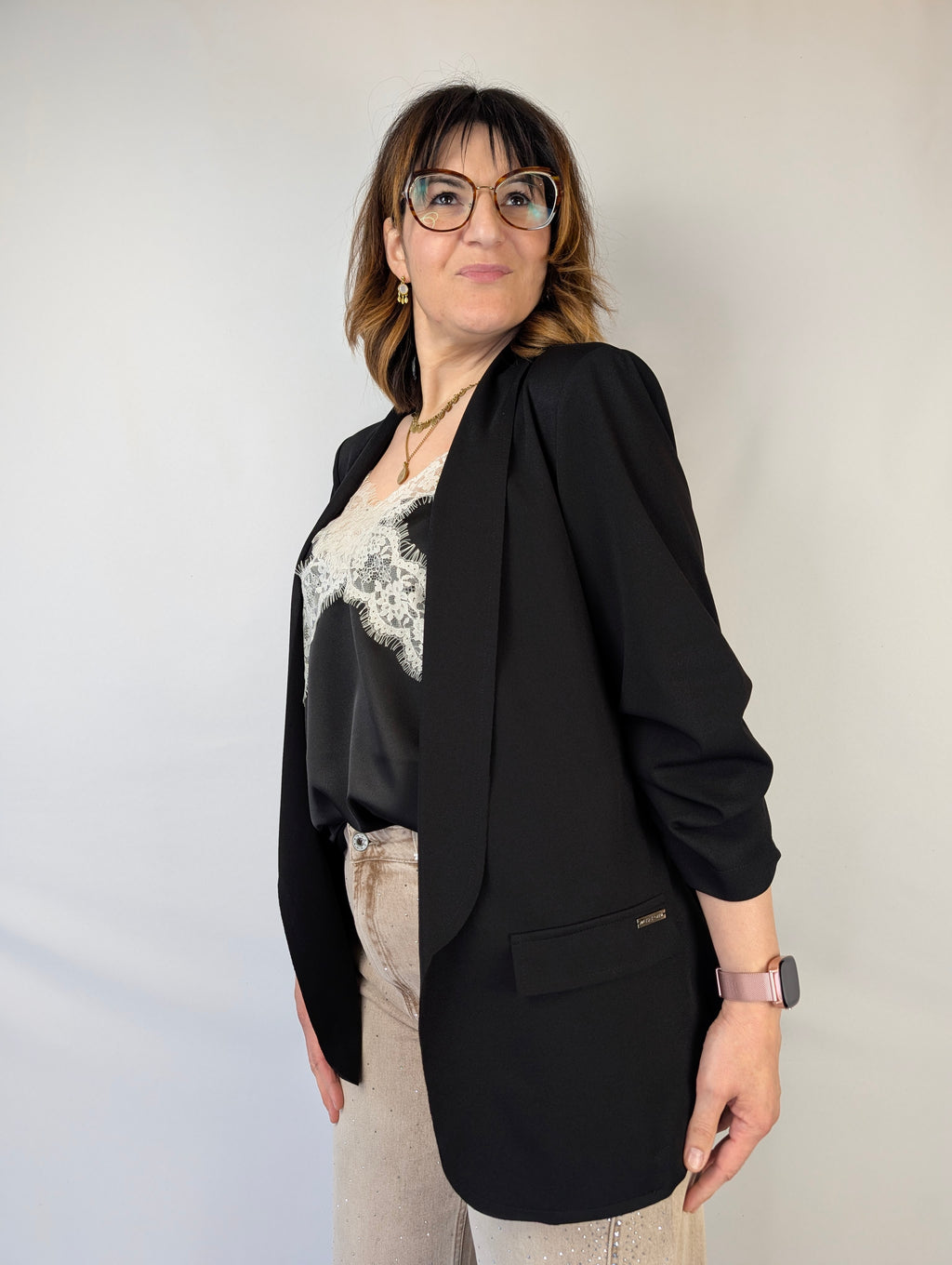 Blazer aperto manica arricciata LISA KOTT