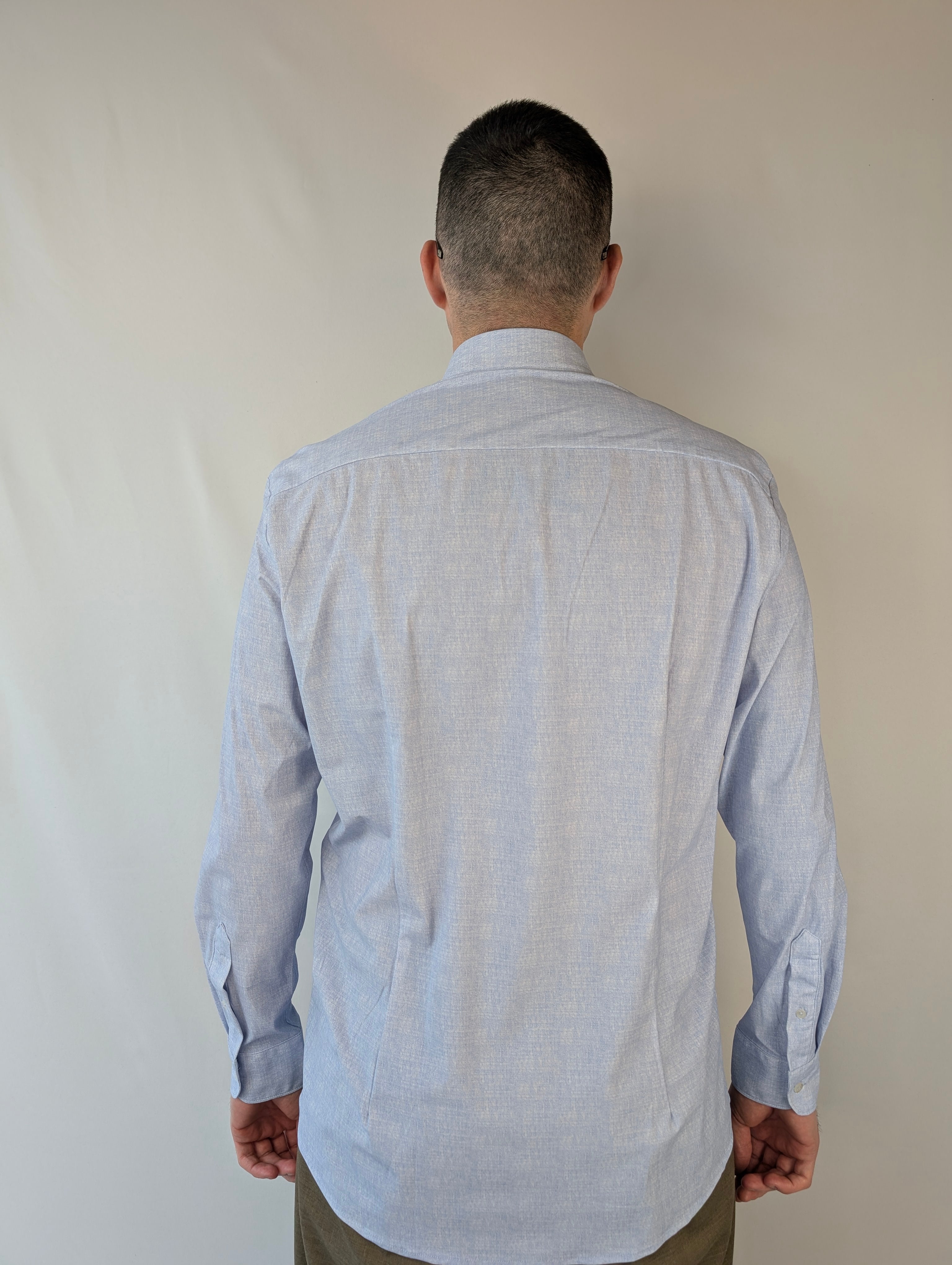 Camicia bi-stretch fiammata PHILO TINTO