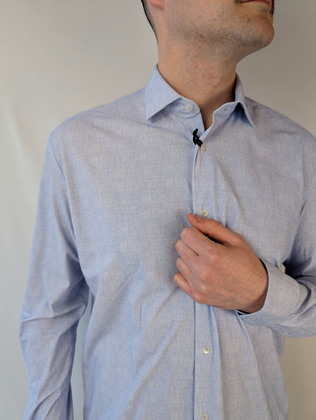 Camicia bi-stretch fiammata PHILO TINTO