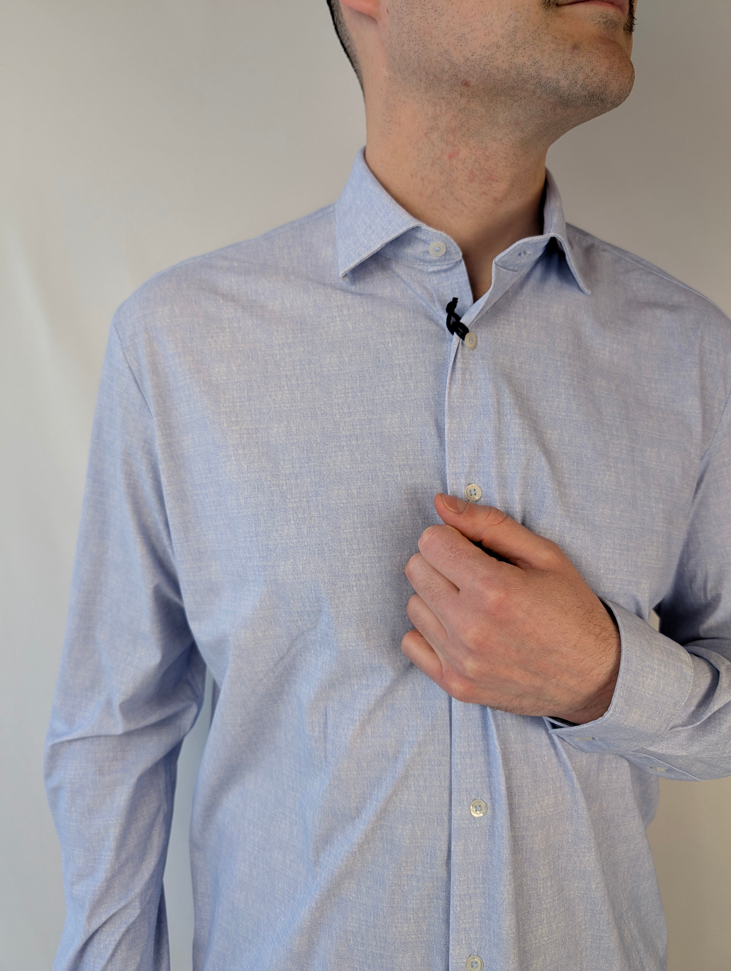 Camicia bi-stretch fiammata PHILO TINTO