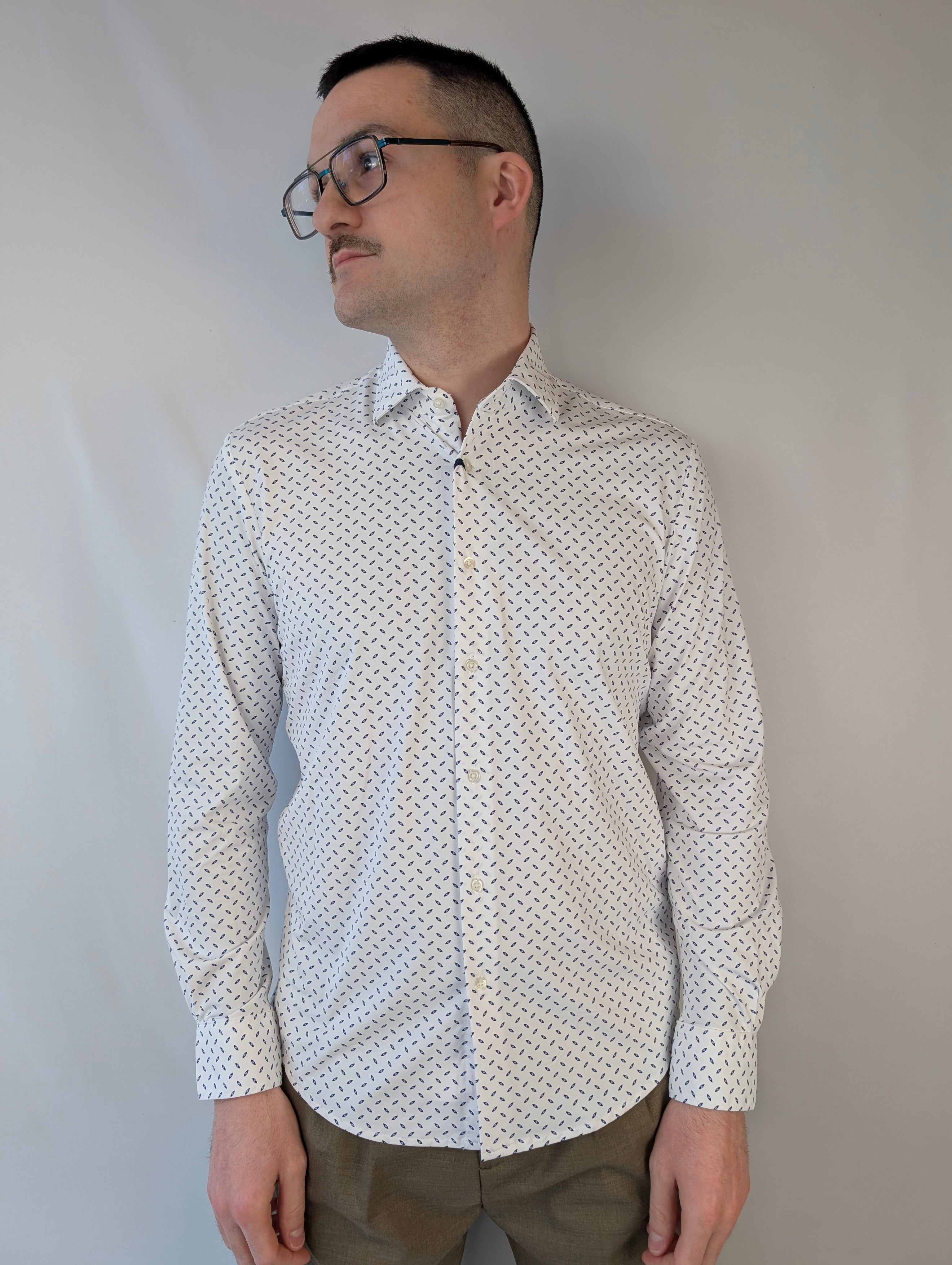 Camicia bi-stretch microfantasia PHILO TINTO