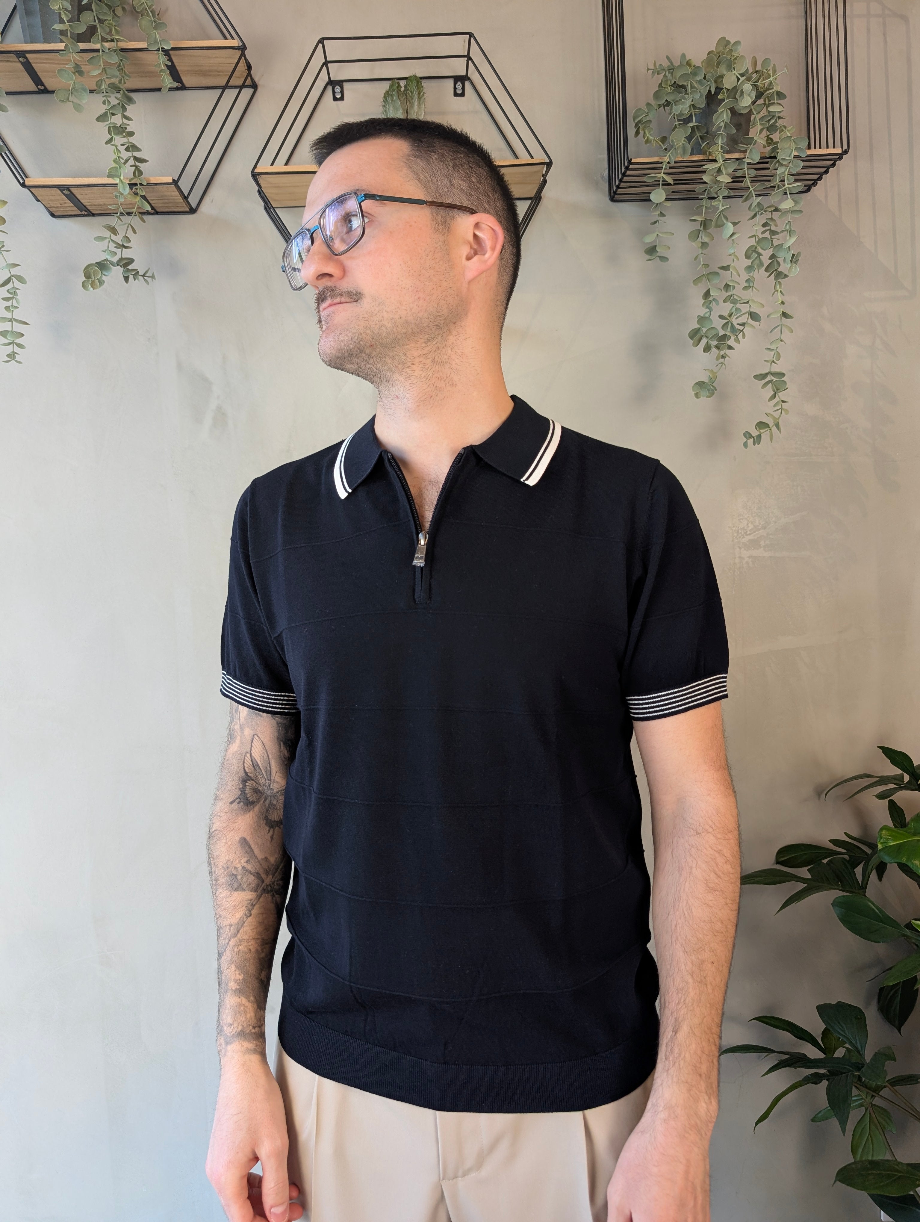 Polo zip NEROVAGO
