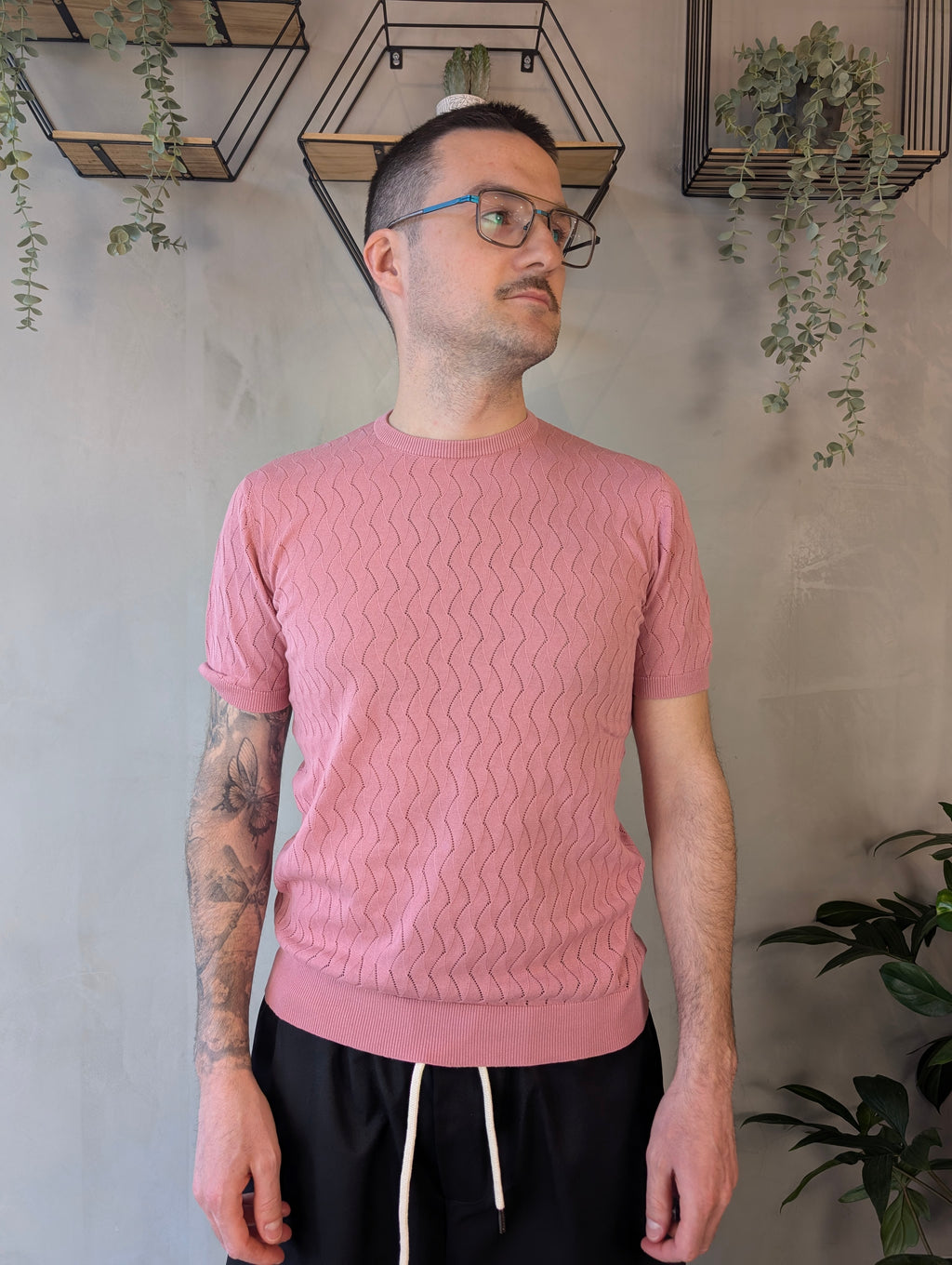 Maglia mezza manica operata PHILO TINTO
