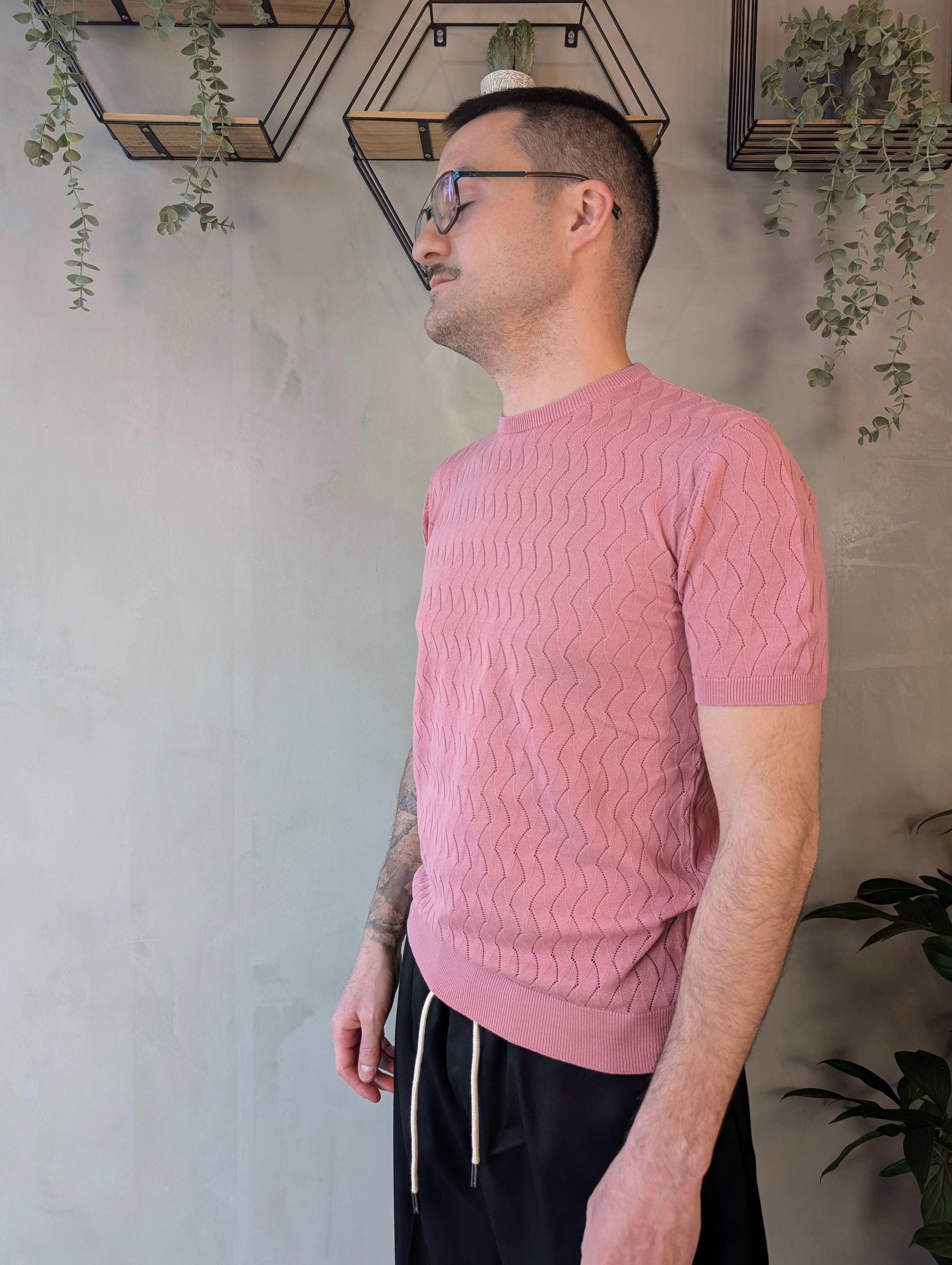 Maglia mezza manica operata PHILO TINTO