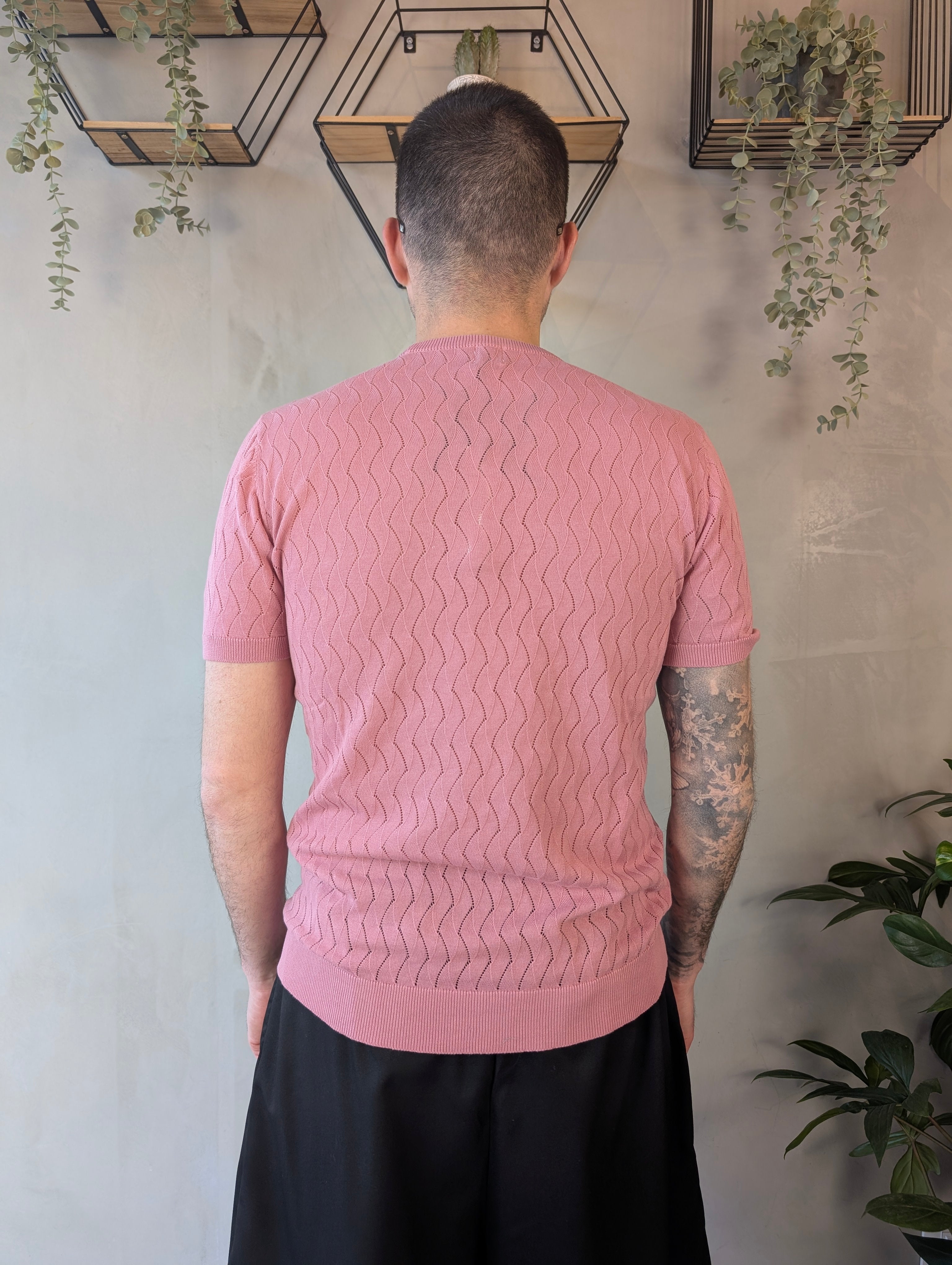 Maglia mezza manica operata PHILO TINTO