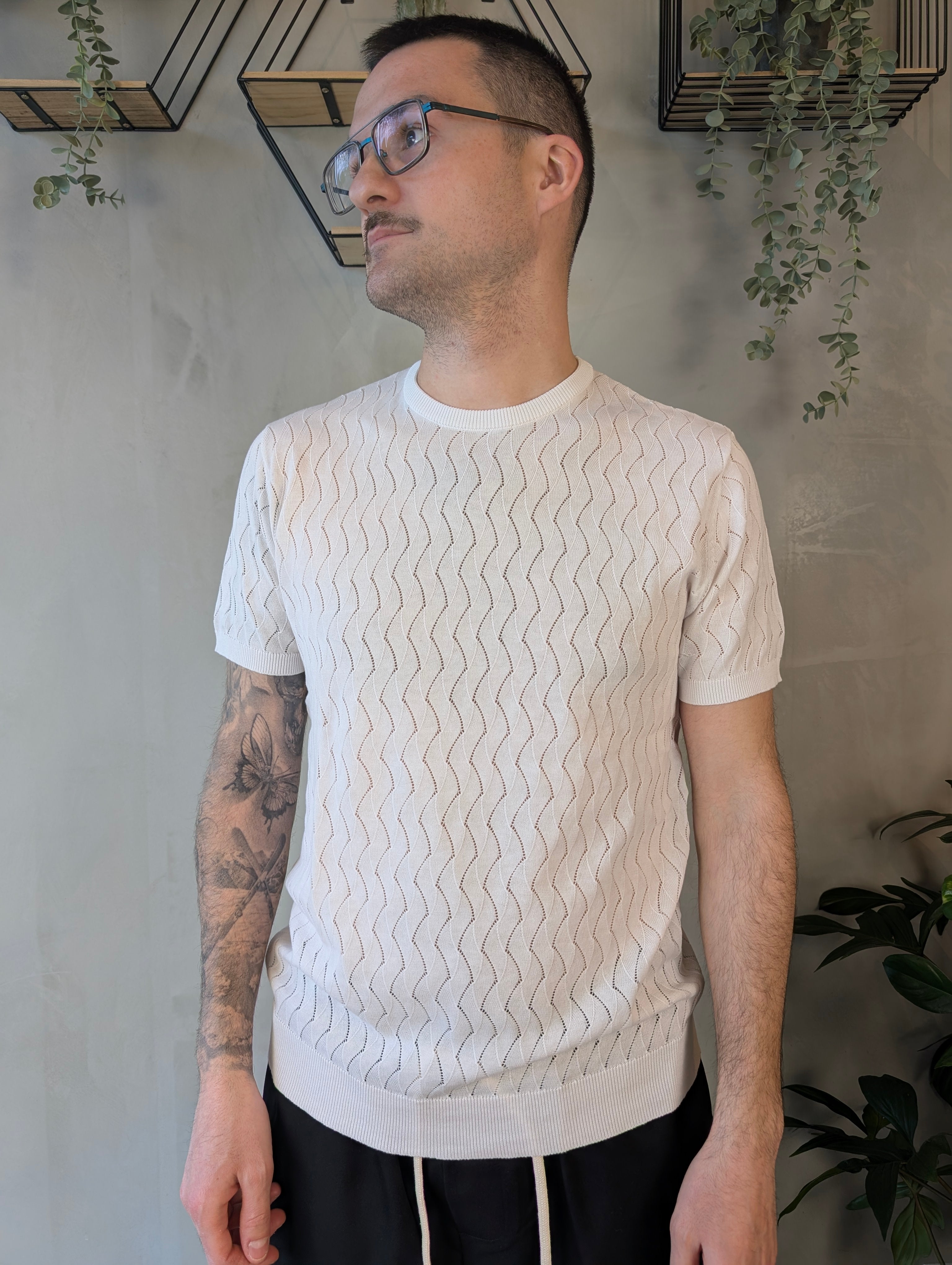 Maglia mezza manica operata PHILO TINTO