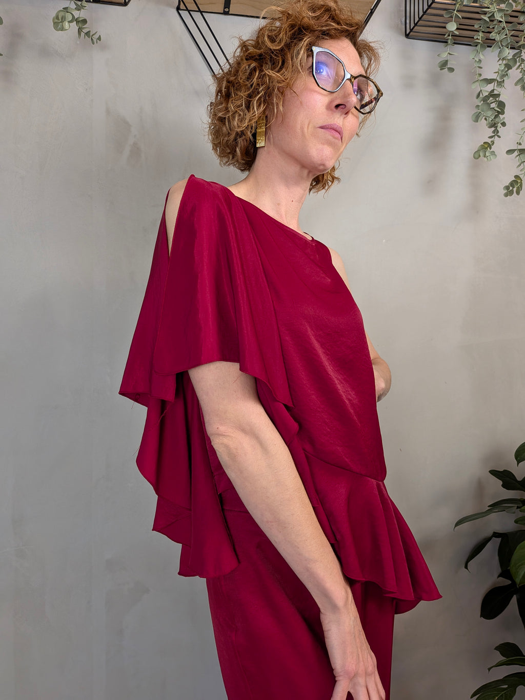 Completo satin rouches CORAMIS