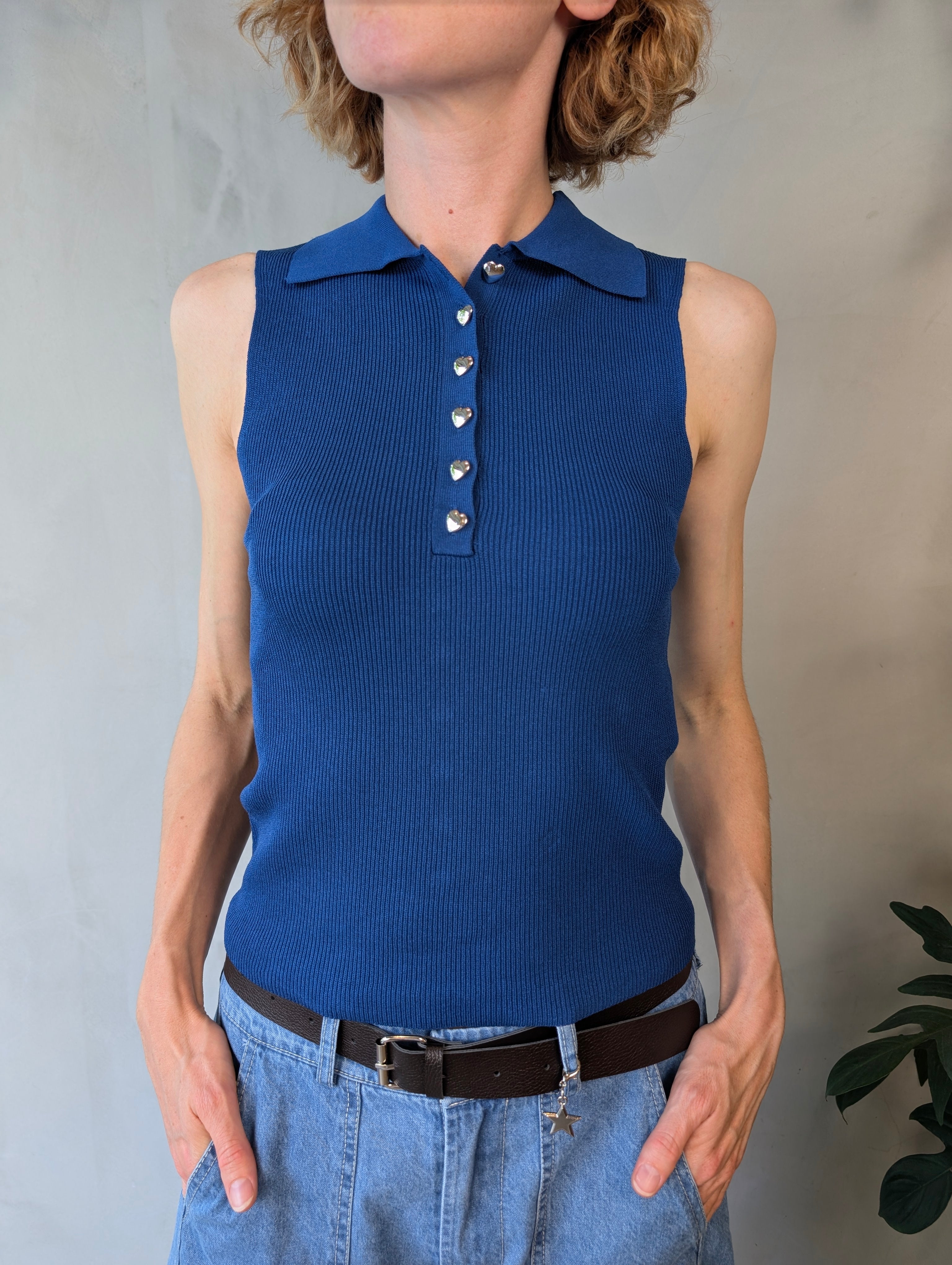 Top smanicato polo VEROMODA