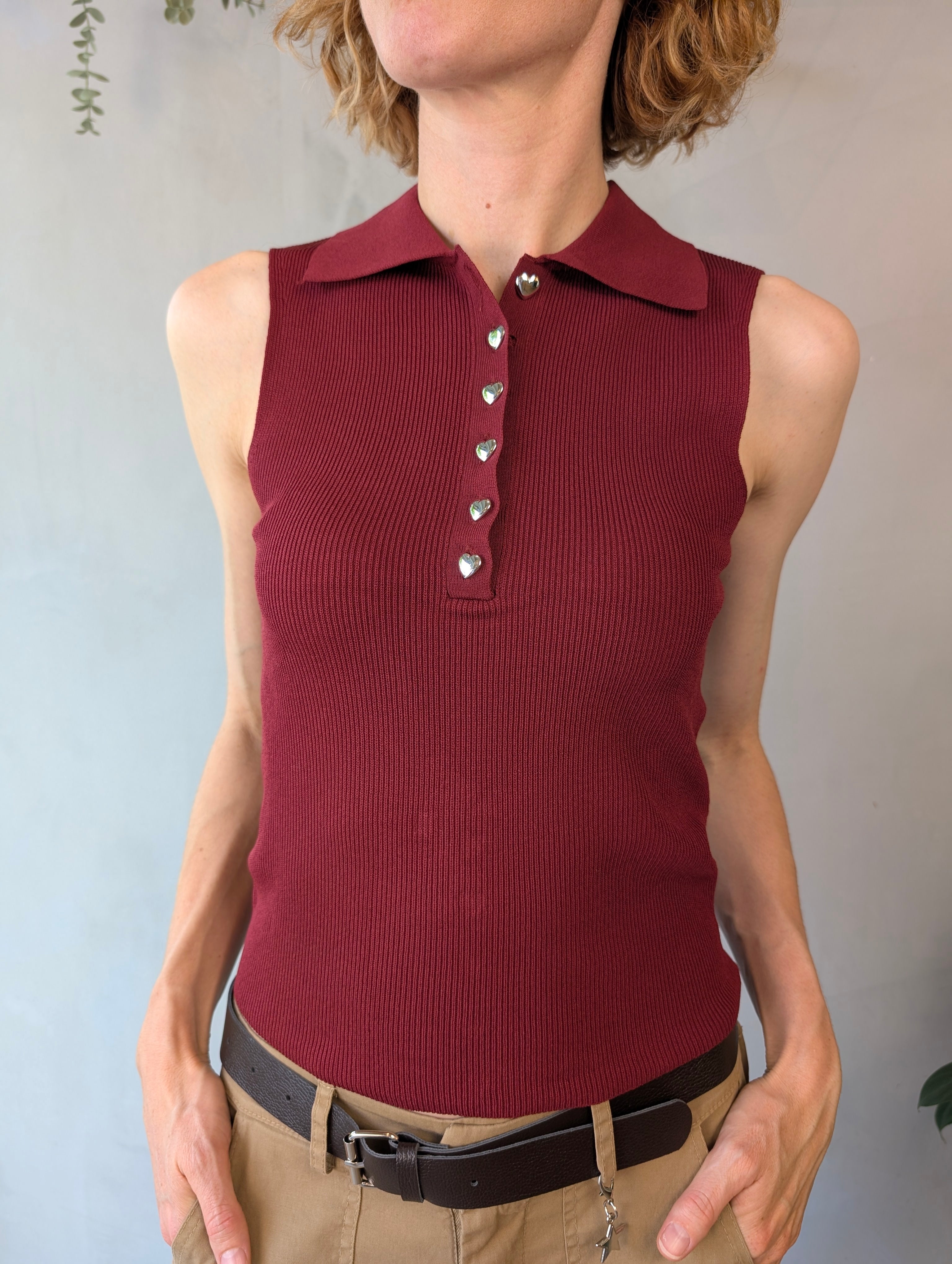 Top smanicato polo VEROMODA